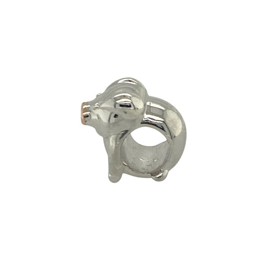 Add a touch of Welsh-inspired charm and playful character to your jewellery collection with this pre-owned sterling silver and 9ct rose gold Clogau pig charm, featuring a delightful design with timeless appeal—perfect for collectors, gifting, or personalising a favourite bracelet or necklace.
Design: The charm showcases an adorable pig motif, beautifully crafted with charming detailing that captures the character and appeal of this much-loved animal.