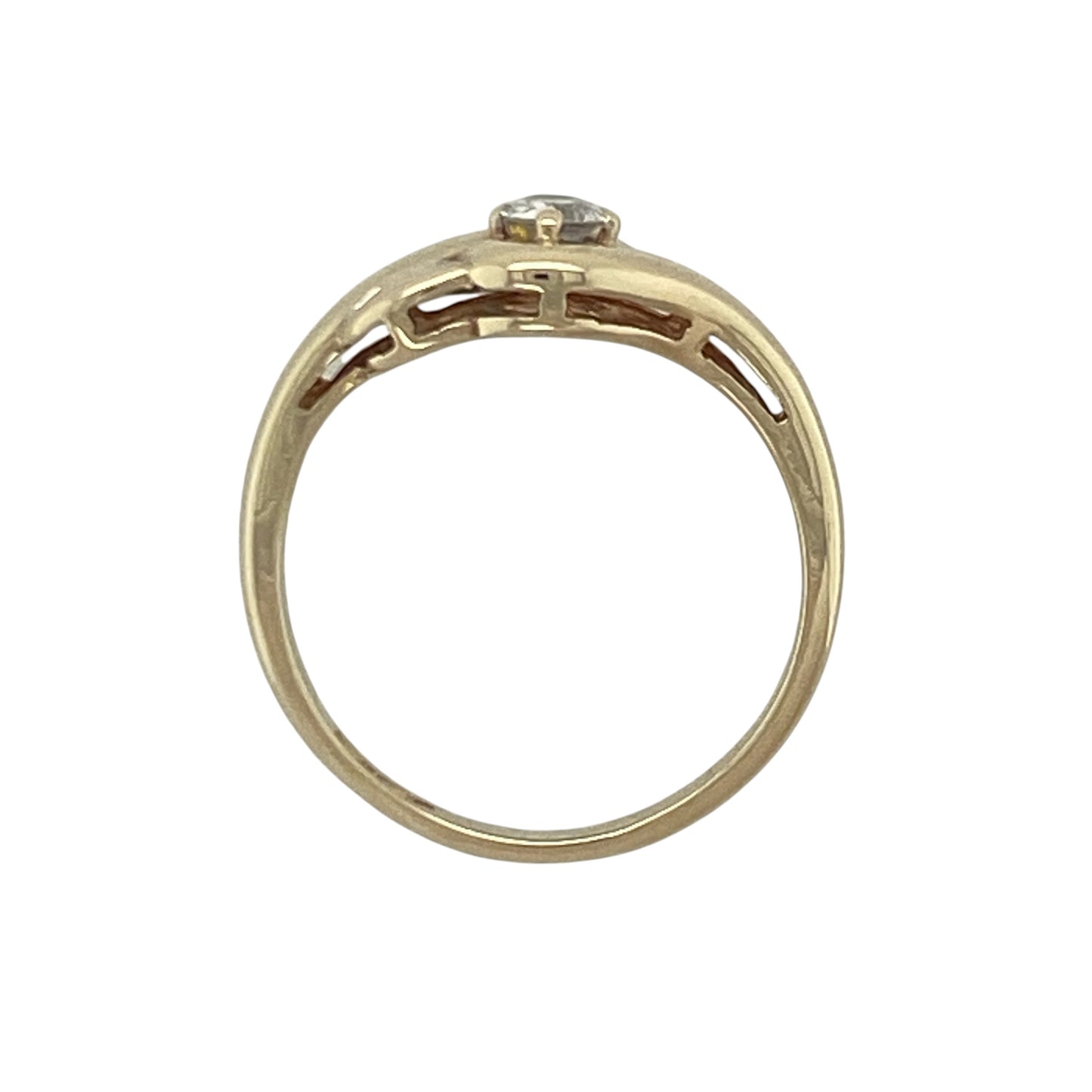 9ct Gold & Cubic Zirconia Twist Ring