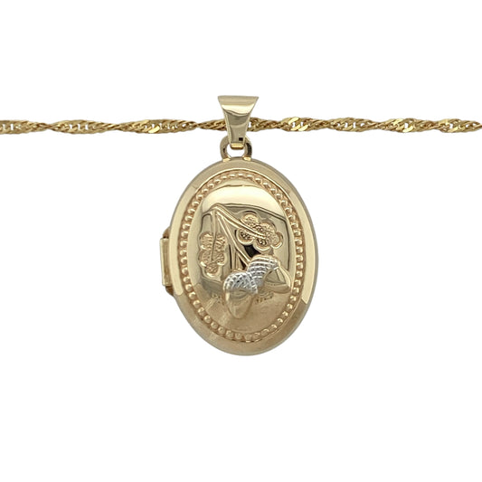 Add a touch of nature-inspired elegance and timeless sentiment to your jewellery collection with this pre-owned 9ct yellow and white gold acorn oval locket necklace, featuring a beautifully detailed design with meaningful everyday appeal—perfect for gifting, keepsakes, or treasured personal wear.
Design: The necklace features an elegant oval locket adorned with an attractive acorn-inspired motif, symbolising growth, strength, and new beginnings.