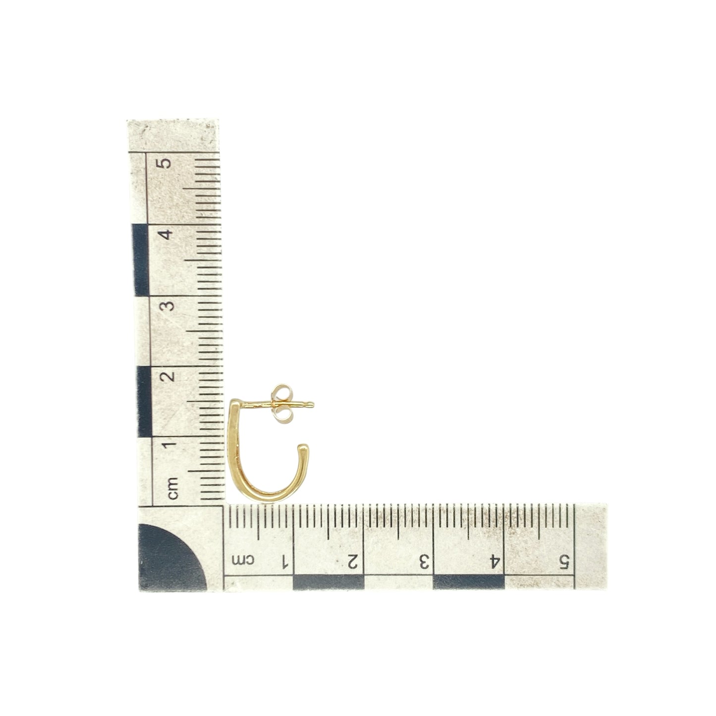 9ct Gold Open Greek Key Half Hoop Stud Earrings