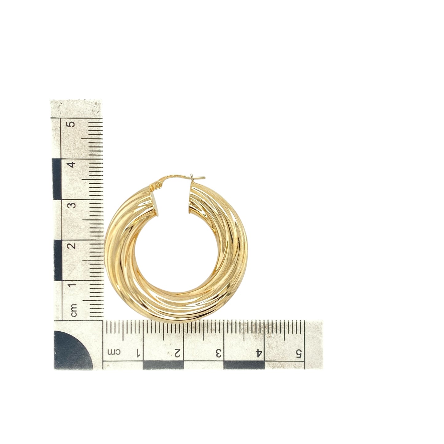 9ct Gold Twisted Hoop Creole Earrings