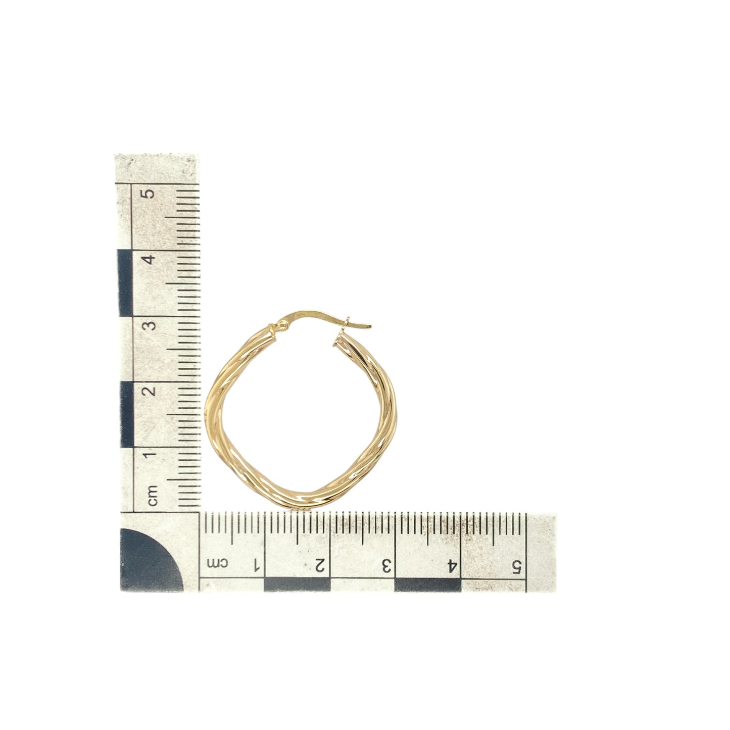 9ct Gold Square Twisted Creole Earrings