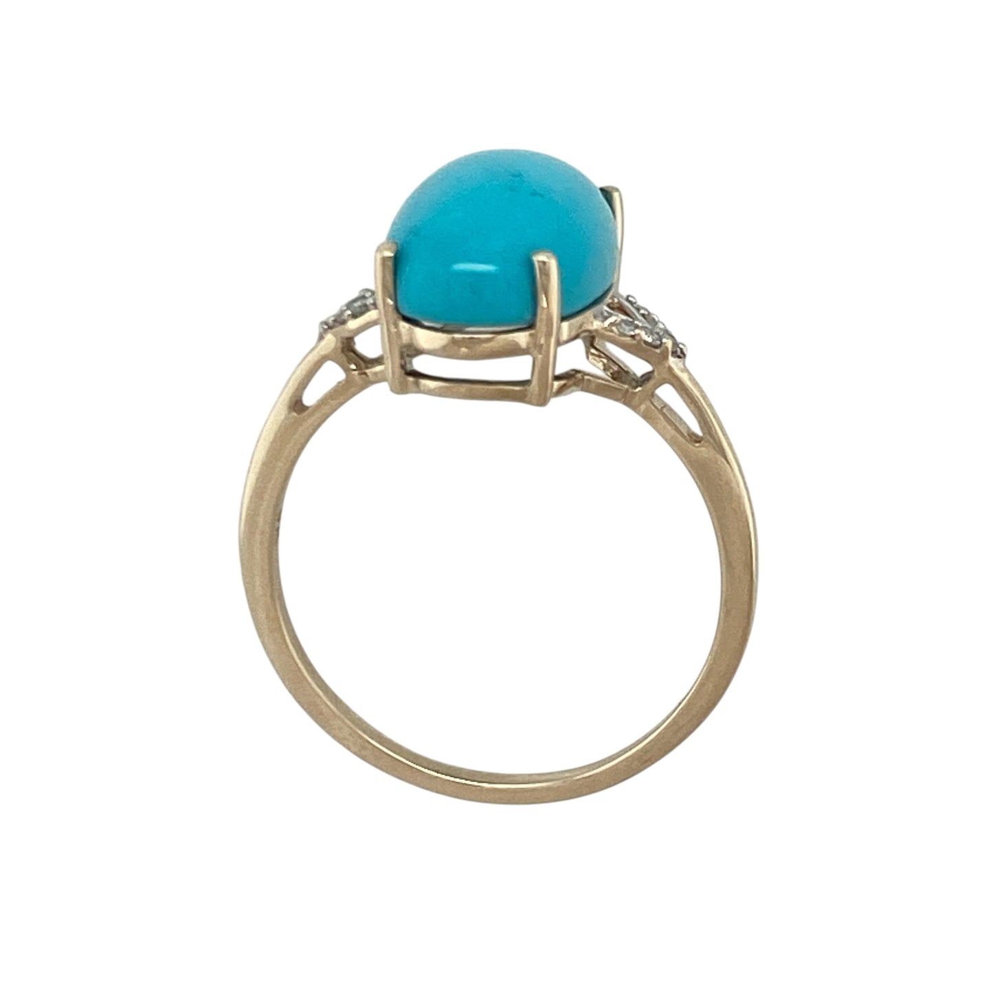 9ct Gold Diamond & Turquoise Ring