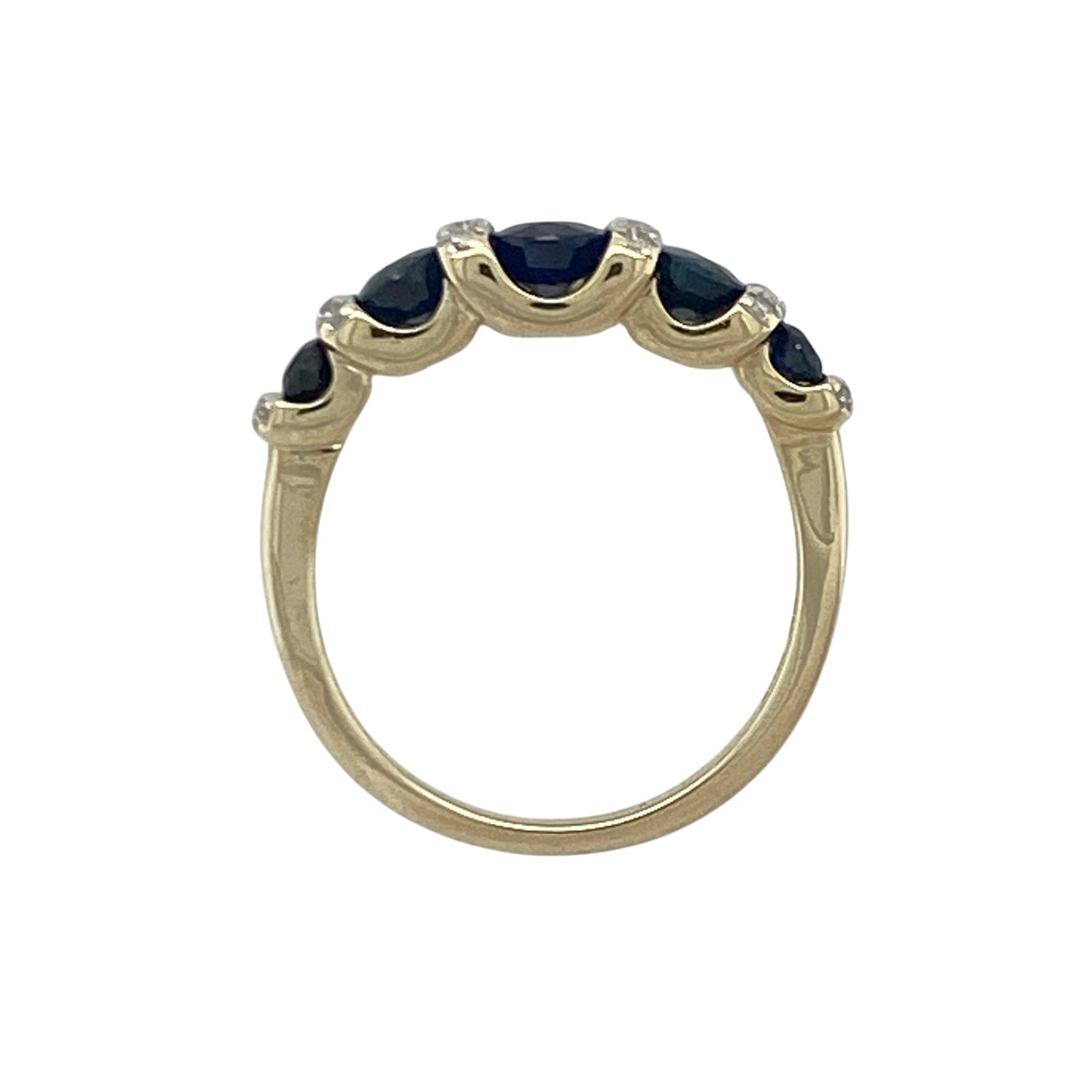9ct Gold Diamond & Sapphire Band Ring