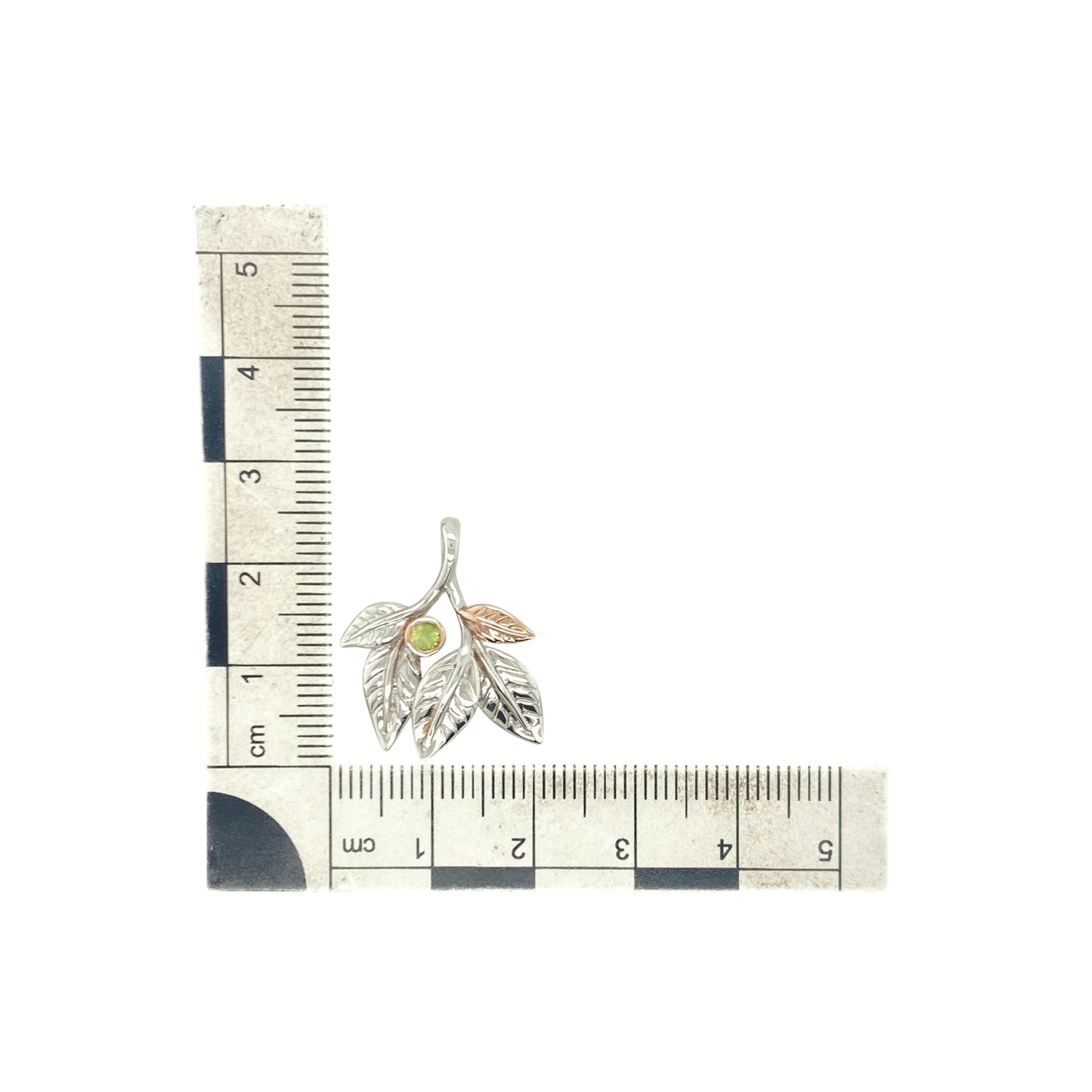 925 Silver & Peridot Clogau Leaf Pendant