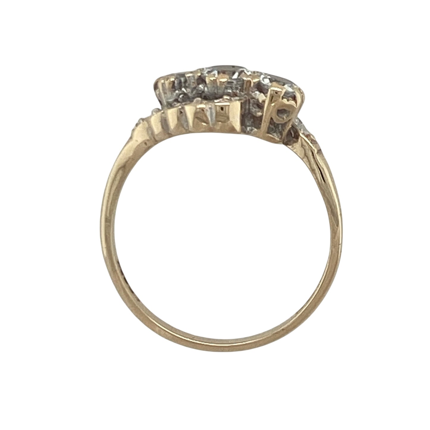 9ct Gold & Cubic Zirconia Twist Trilogy Ring