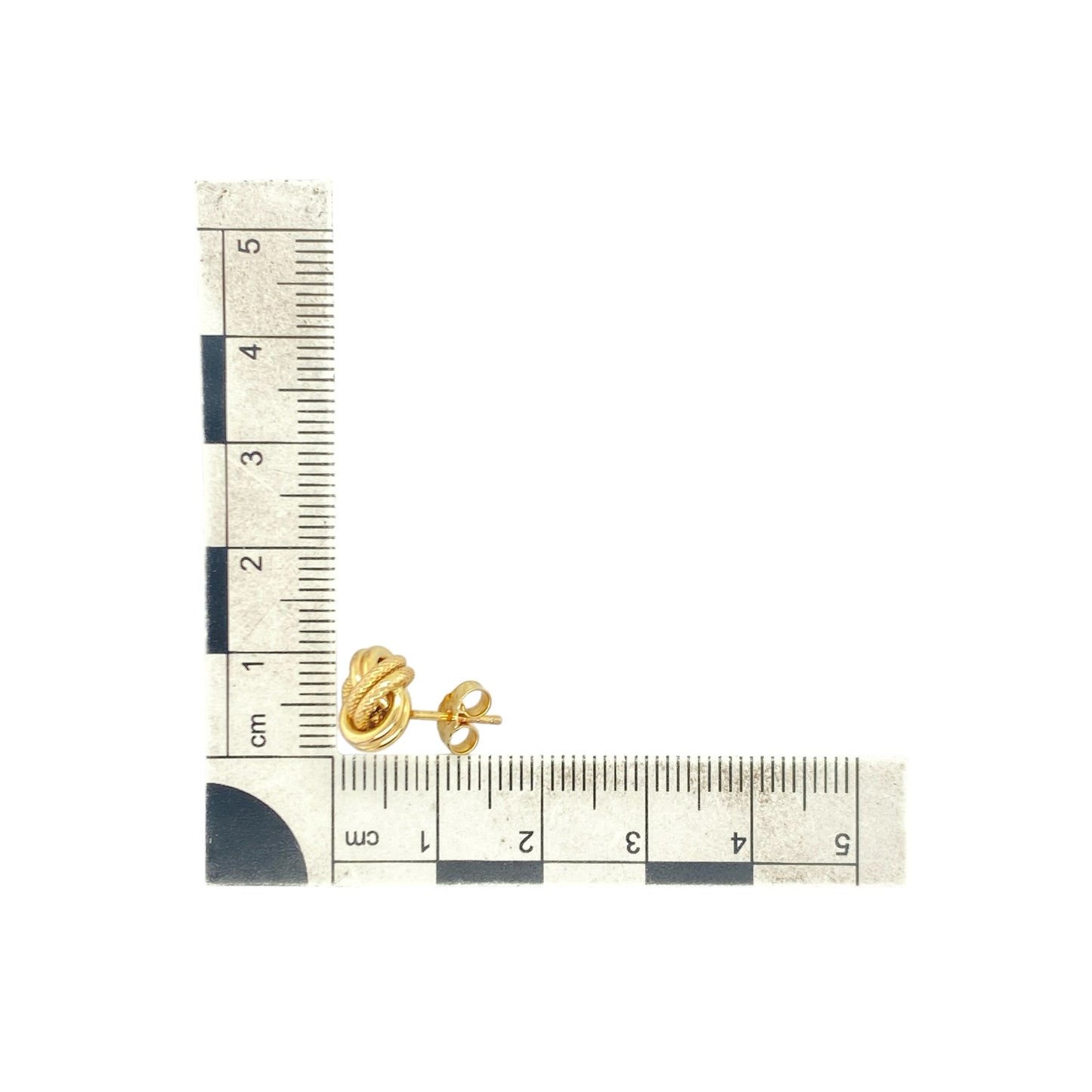 9ct Gold Patterned Knot Stud Earrings