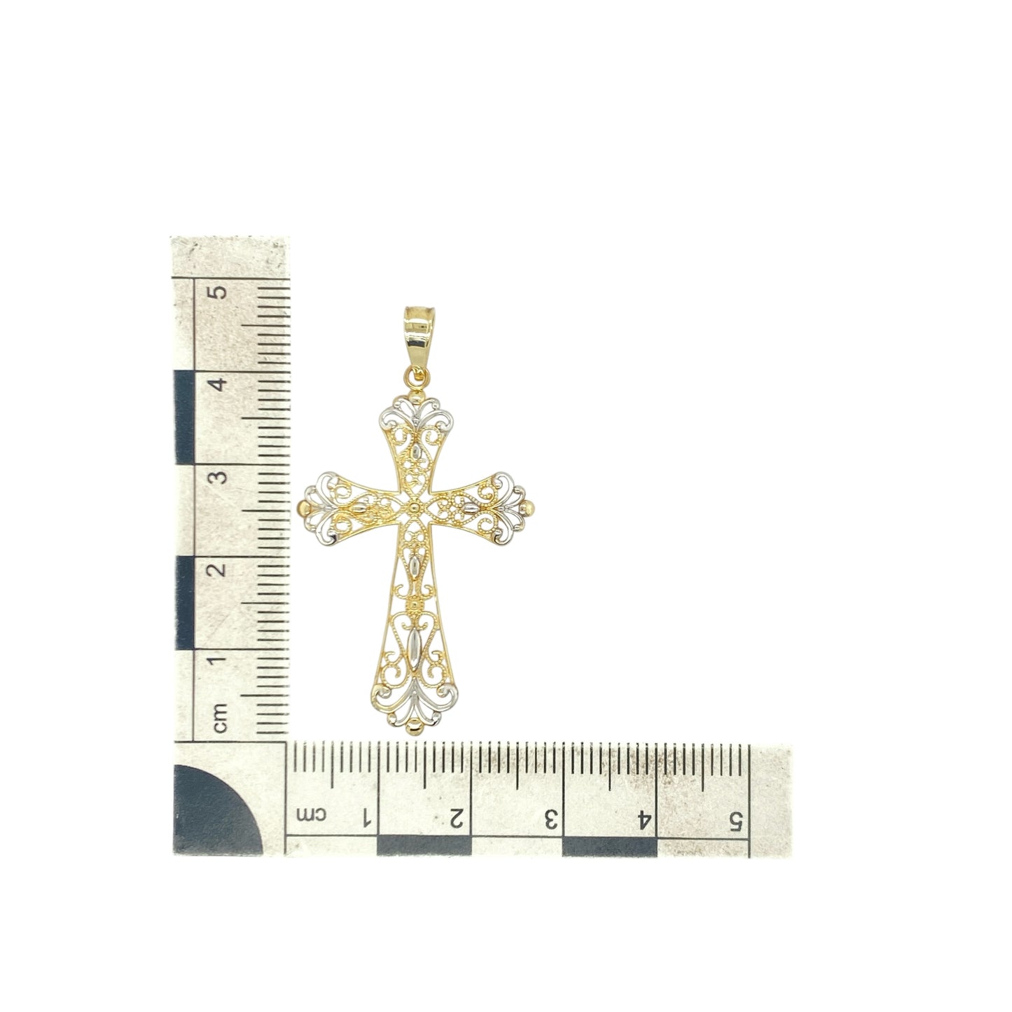 9ct Gold Open Filigree Cross Pendant