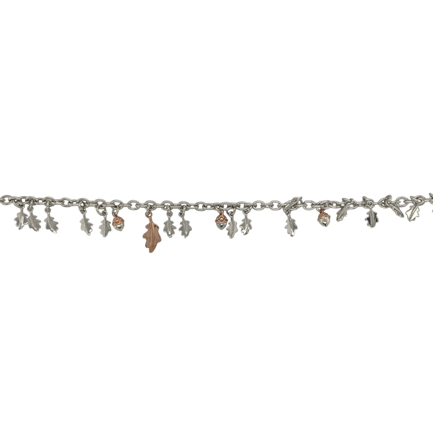 925 Silver Clogau 7.5" Acorn and Leaf Bracelet