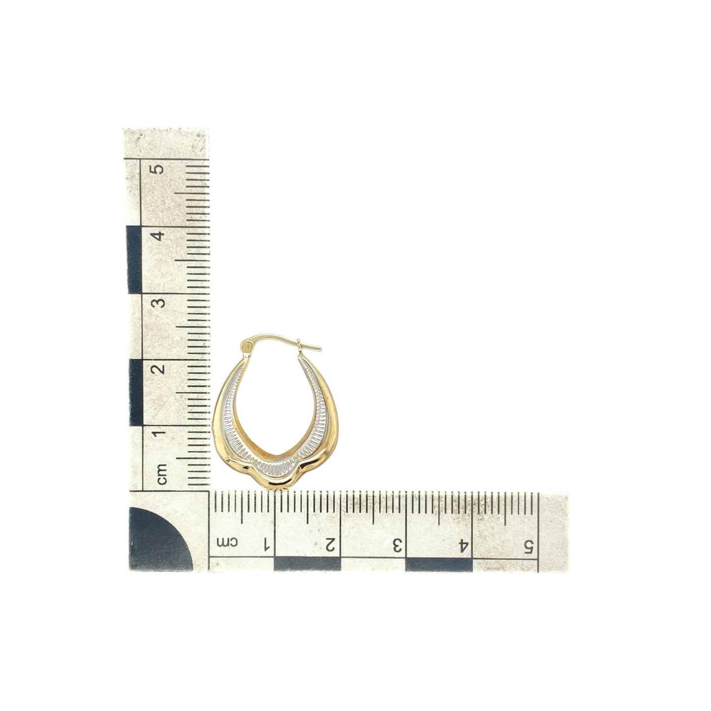 9ct Gold Patterned Creole Earrings