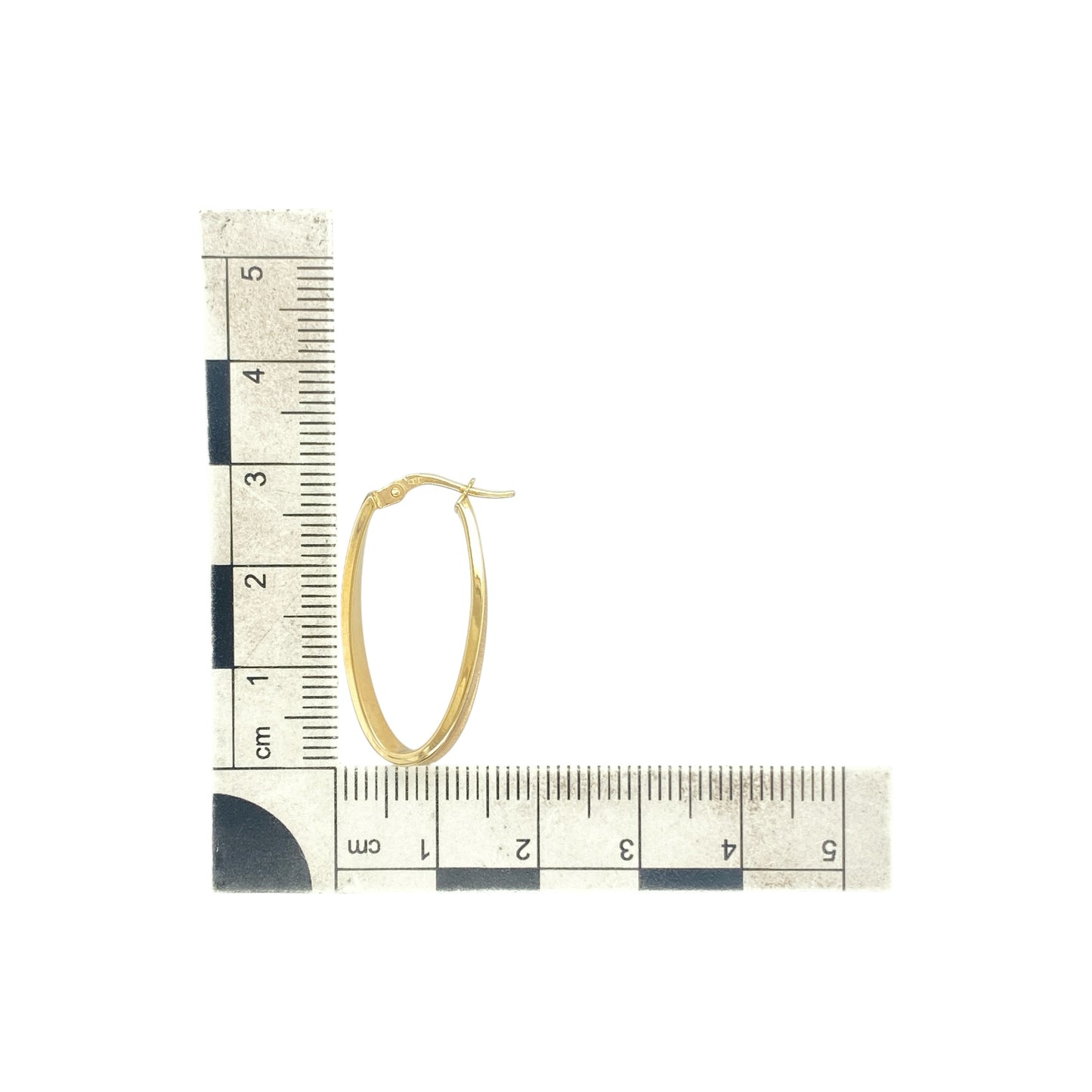 9ct Gold Twist Oval Creole Earrings