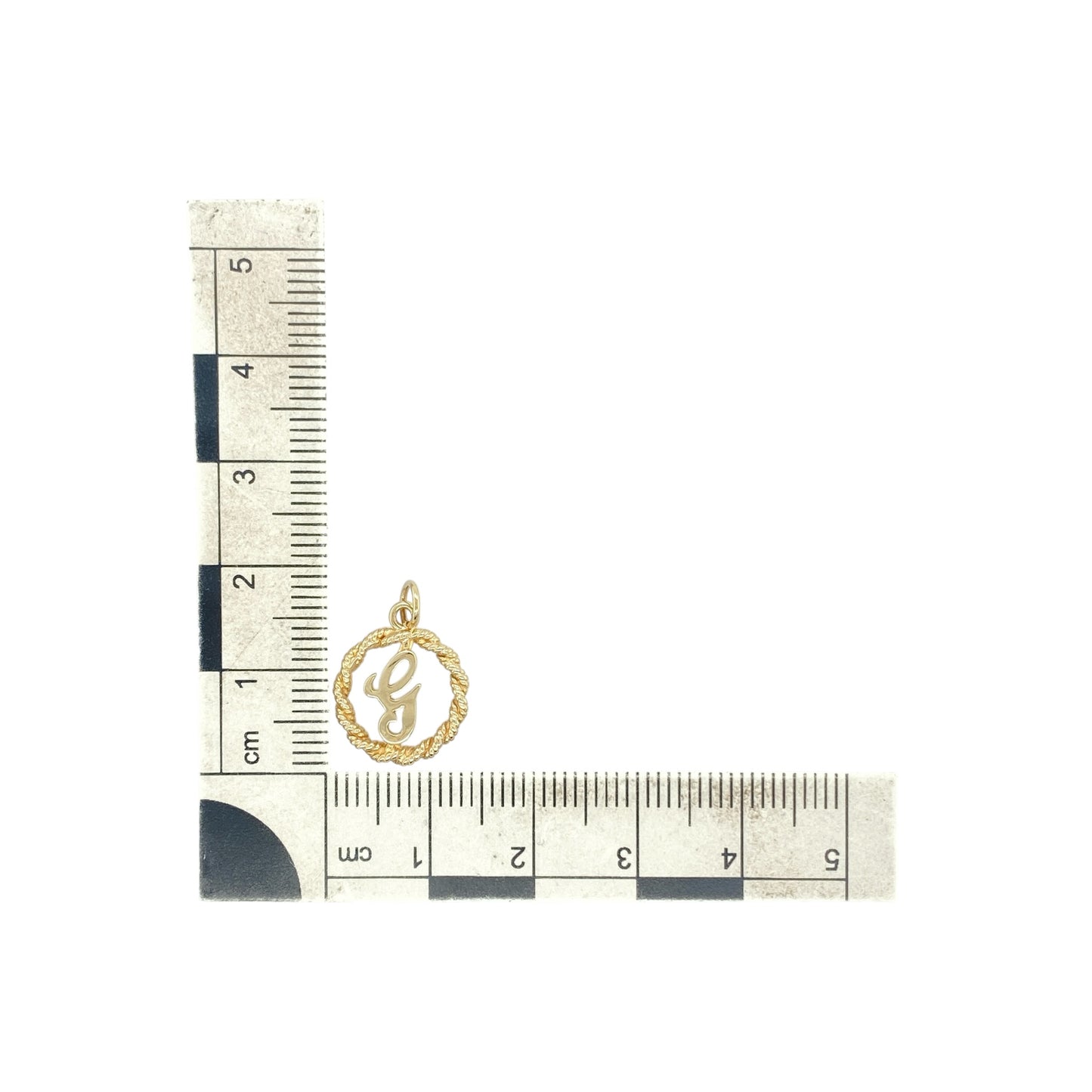 9ct Gold Initial 'G' Rope Surround Pendant