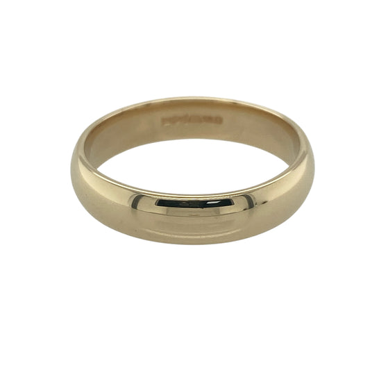 Celebrate lasting commitment and timeless style with this pre-owned 9ct yellow gold wedding band ring. Featuring a classic 5mm profile and a substantial gold weight, this traditional wedding band offers enduring elegance and everyday comfort.
Design: The ring showcases a timeless wedding band design with a 5mm width, creating a balanced and versatile profile that suits both contemporary and traditional tastes. Its polished finish and clean lines ensure a classic look that never goes out of style.