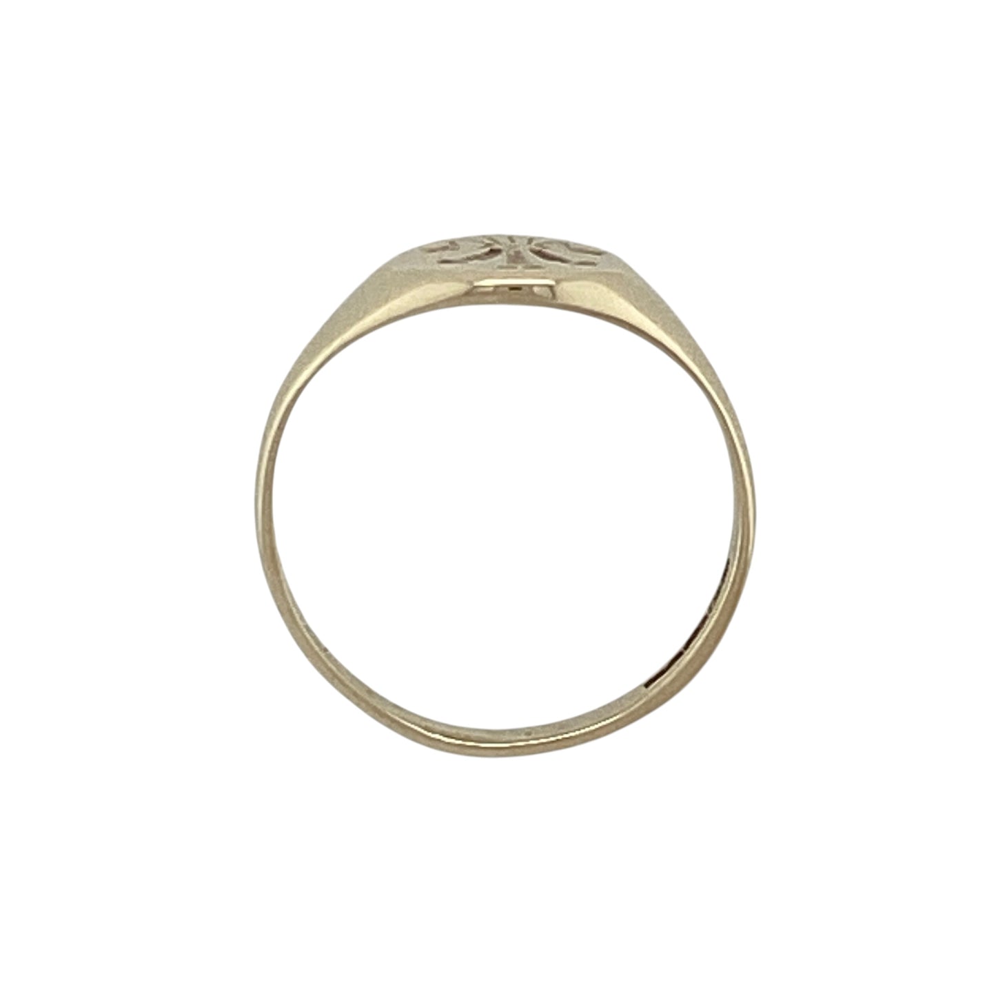 9ct Gold Three Feathers Round Signet Ring