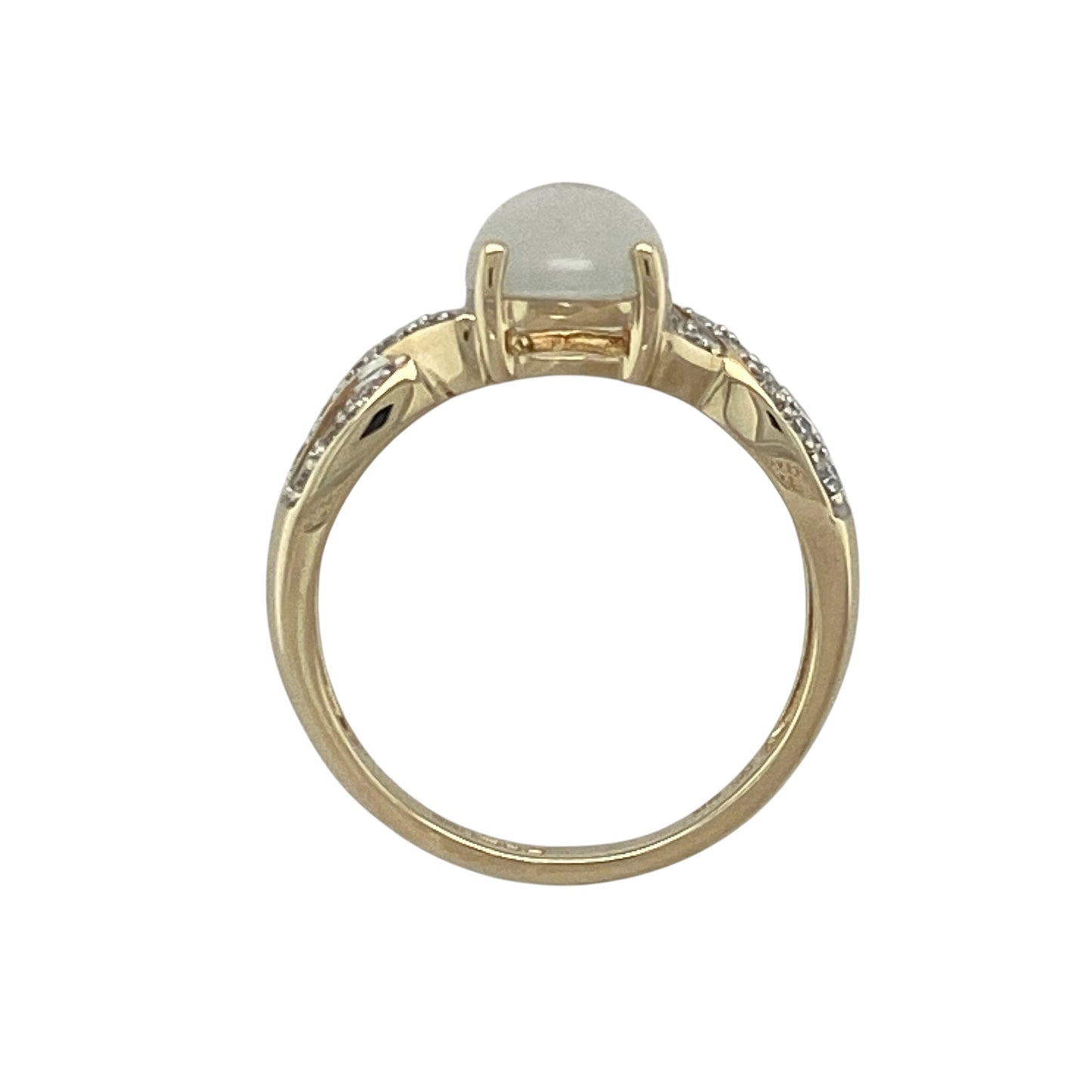 9ct Gold Diamond & Moonstone Ring