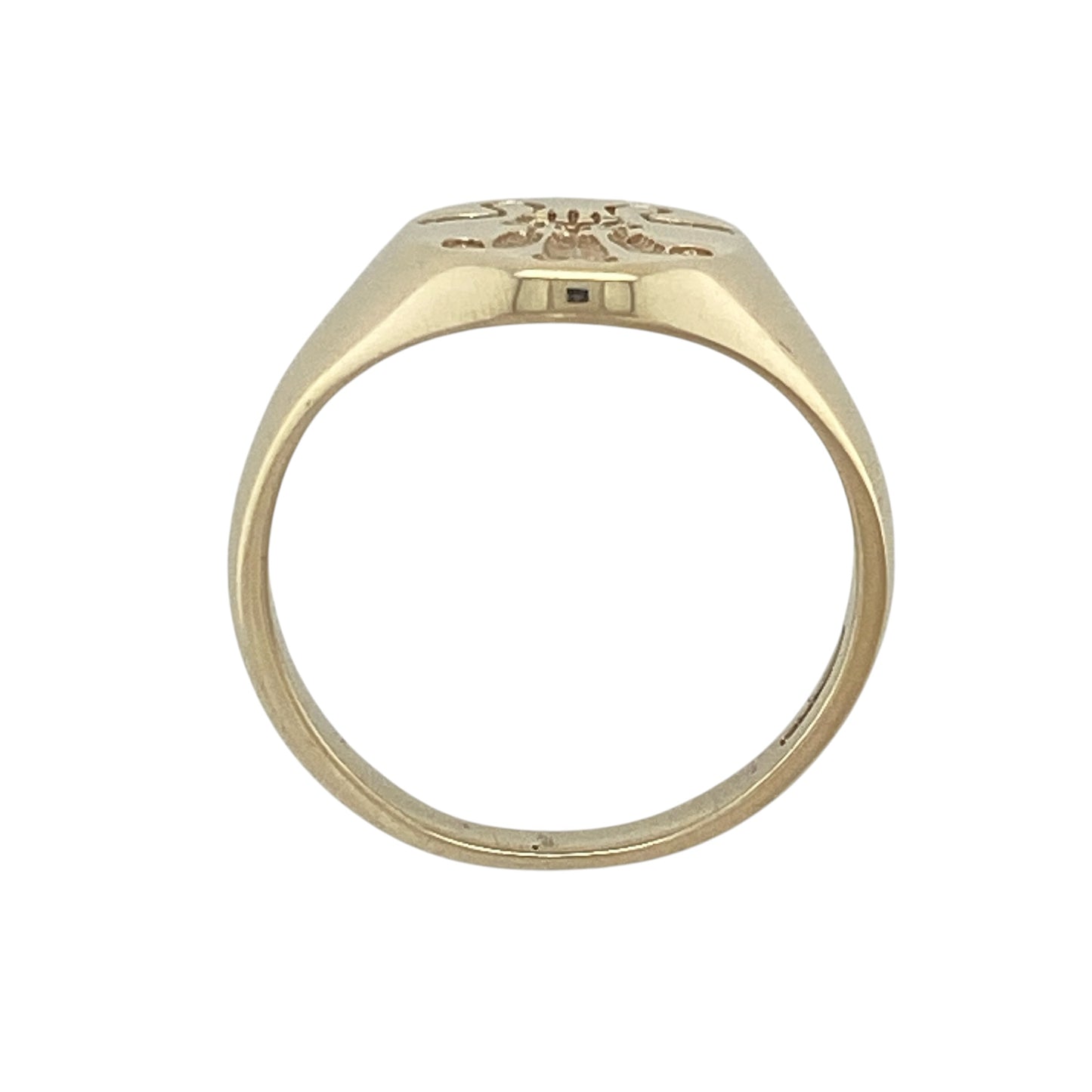 9ct Gold Welsh Three Feathers Oval Signet Ring