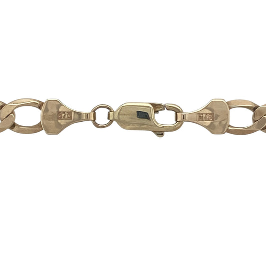 Make a bold statement with this pre-owned 9ct yellow gold curb chain. Featuring substantial 6mm-wide links and an impressive weight, this classic chain combines timeless styling with a strong presence, making it an outstanding addition to any jewellery collection.
Design: The chain showcases the ever-popular curb link design, with closely interlocking flattened links that create a smooth, uniform appearance.