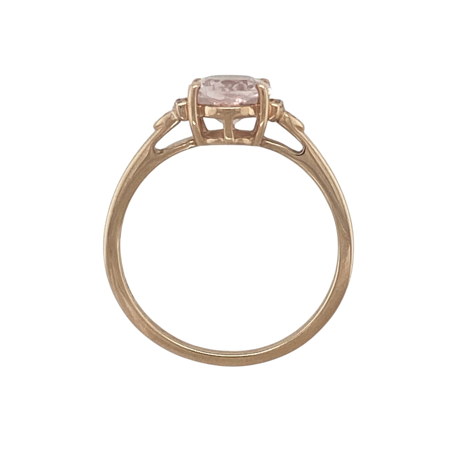 9ct Gold Diamond & Morganite Ring