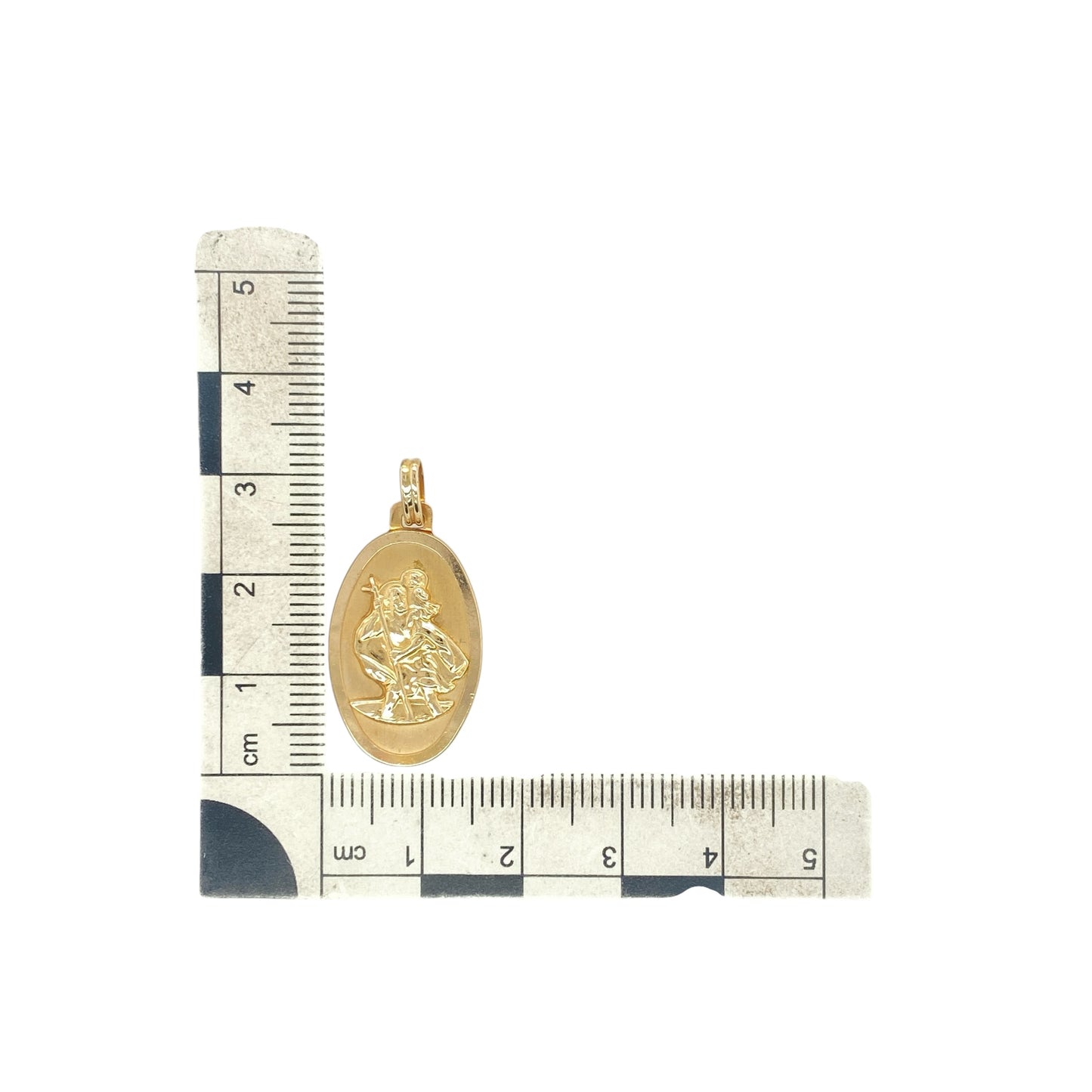 9ct Gold Oval St Christopher Pendant