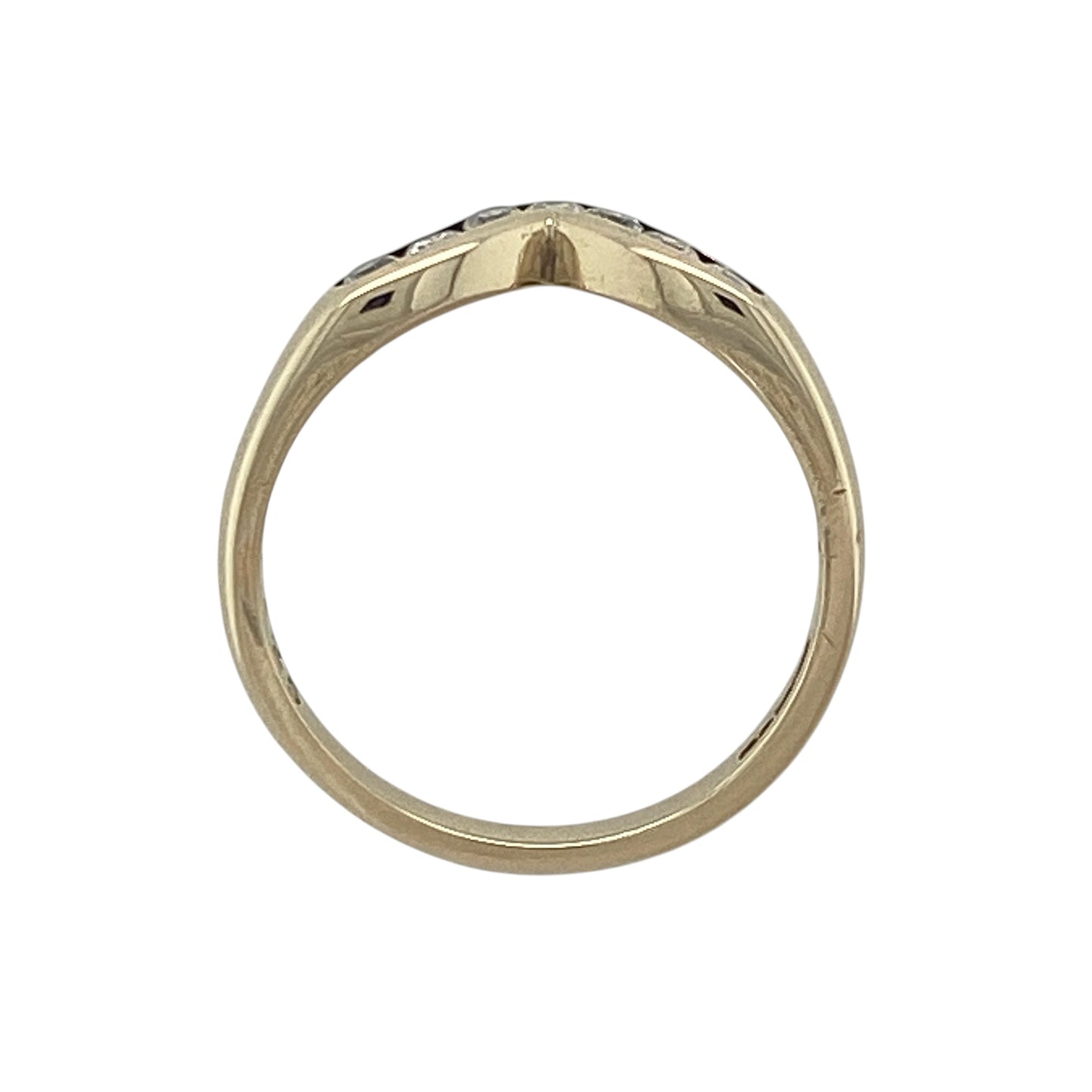 9ct Gold & Diamond Wishbone Ring