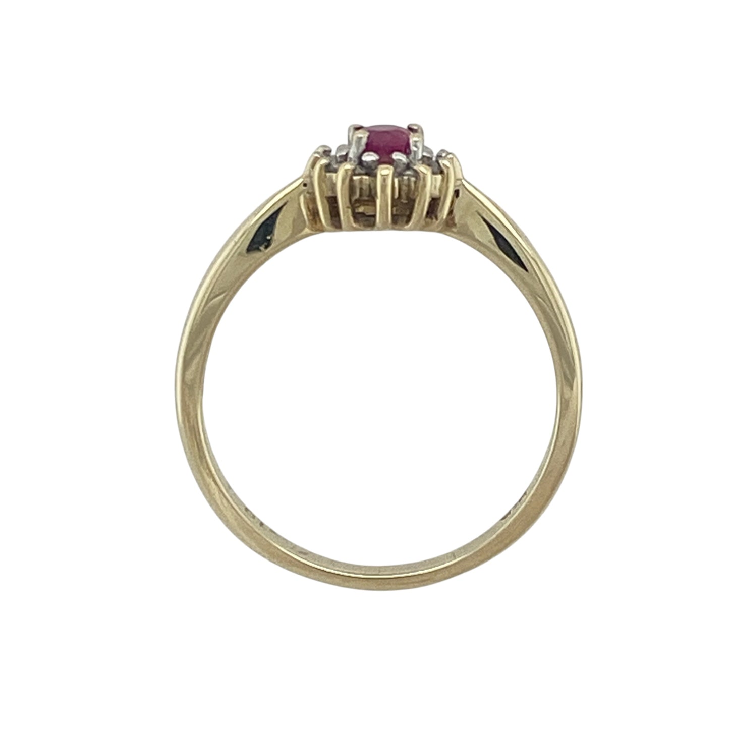 9ct Gold Diamond & Ruby Cluster Ring