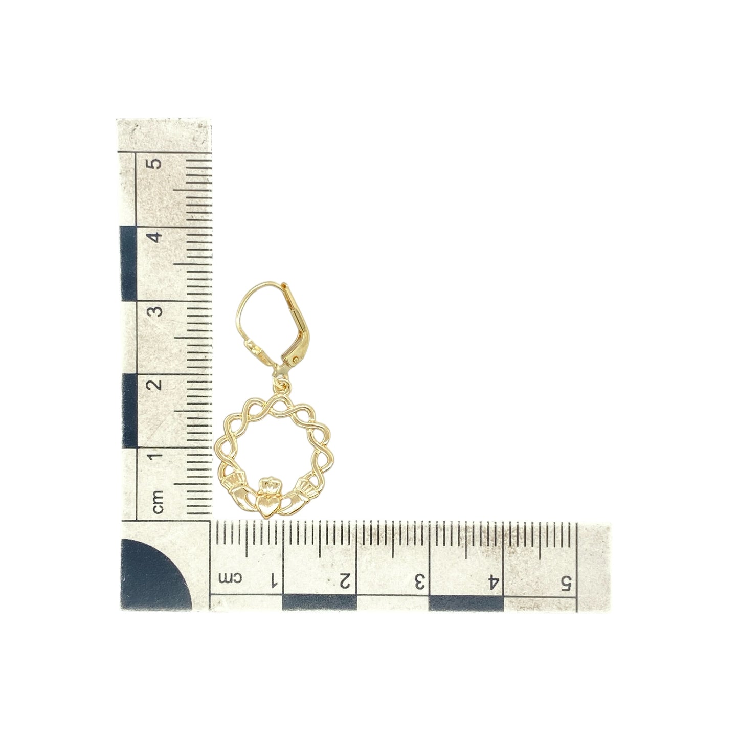 14ct Gold Claddagh Drop Earrings