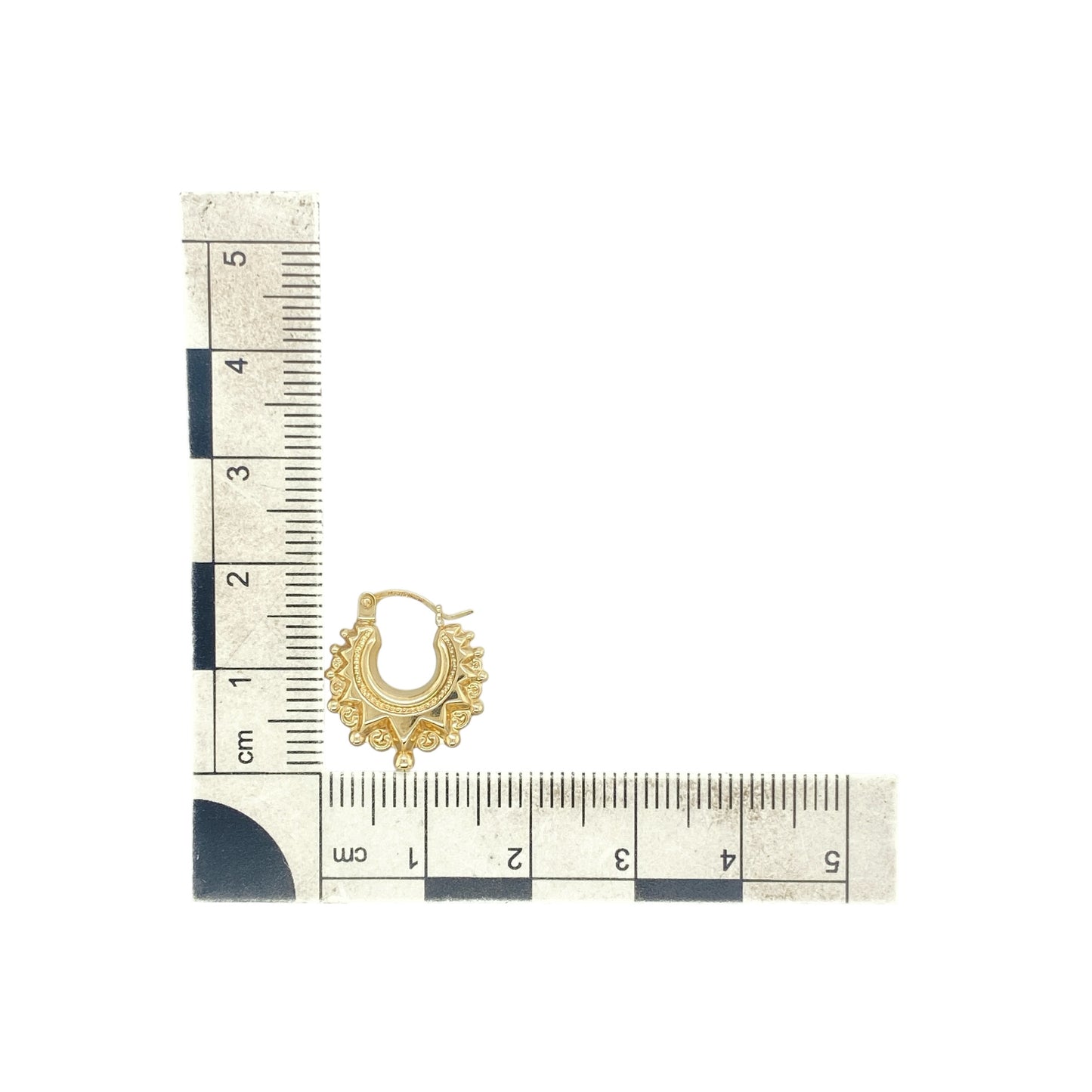 9ct Gold Fancy Patterned Hoop Creole Earrings