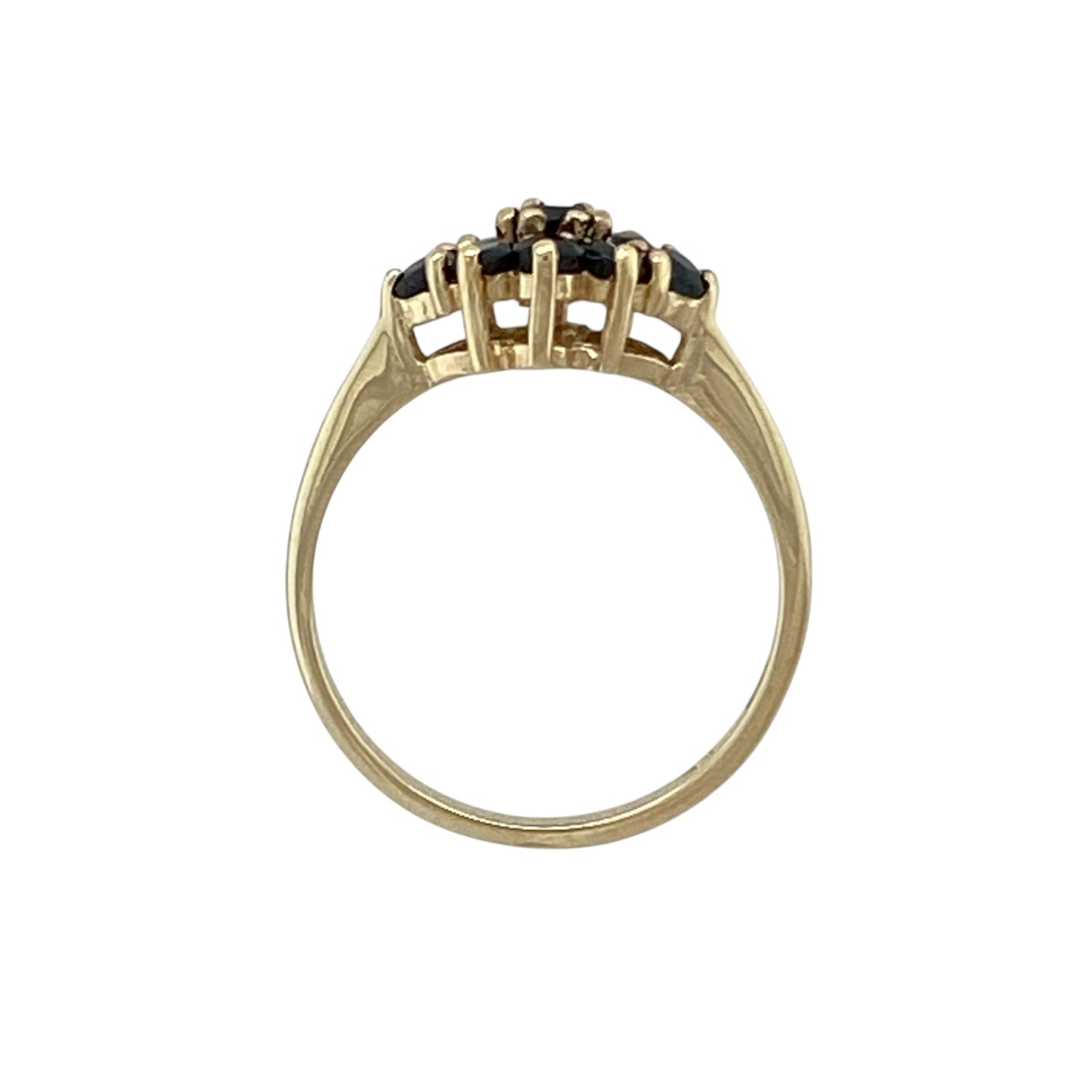 9ct Gold & Sapphire Cluster Ring