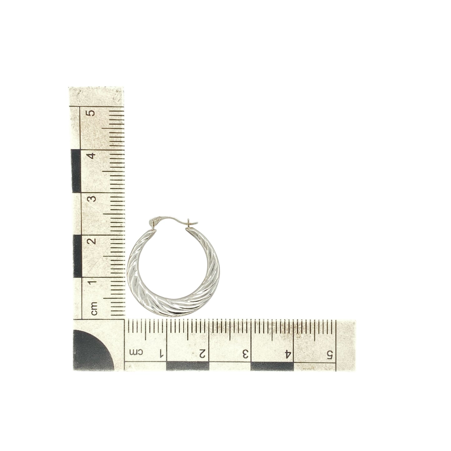 9ct White Gold Twisted Hoop Creole Earrings