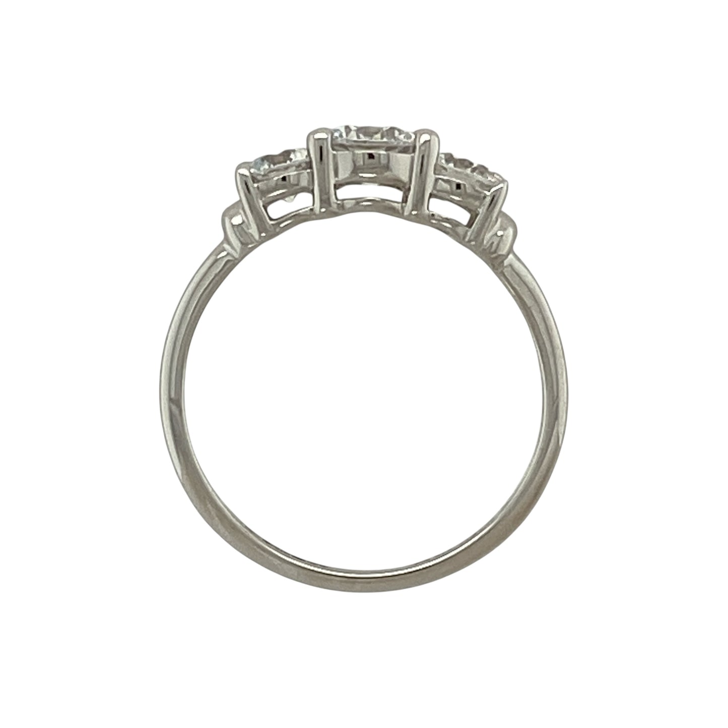 9ct White Gold & Cubic Zirconia Trilogy Ring
