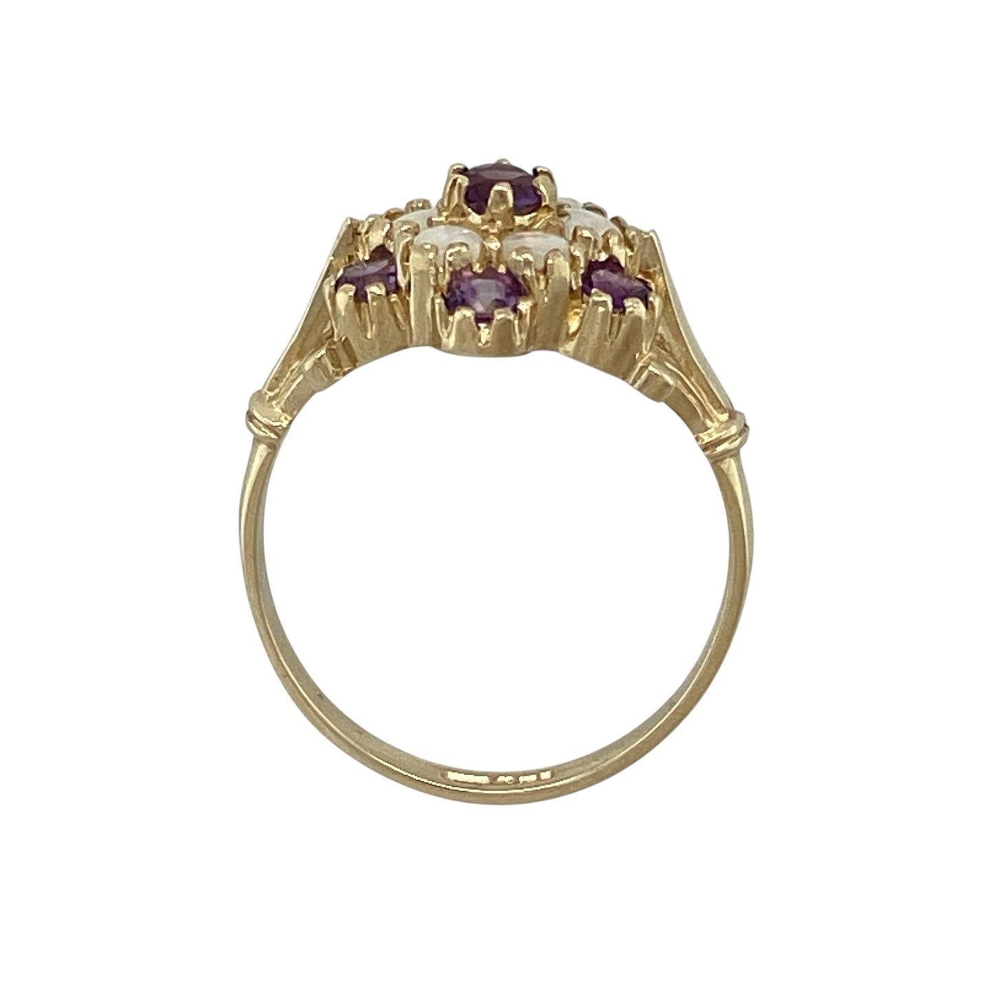 9ct Gold Amethyst & Opalique Cluster Ring