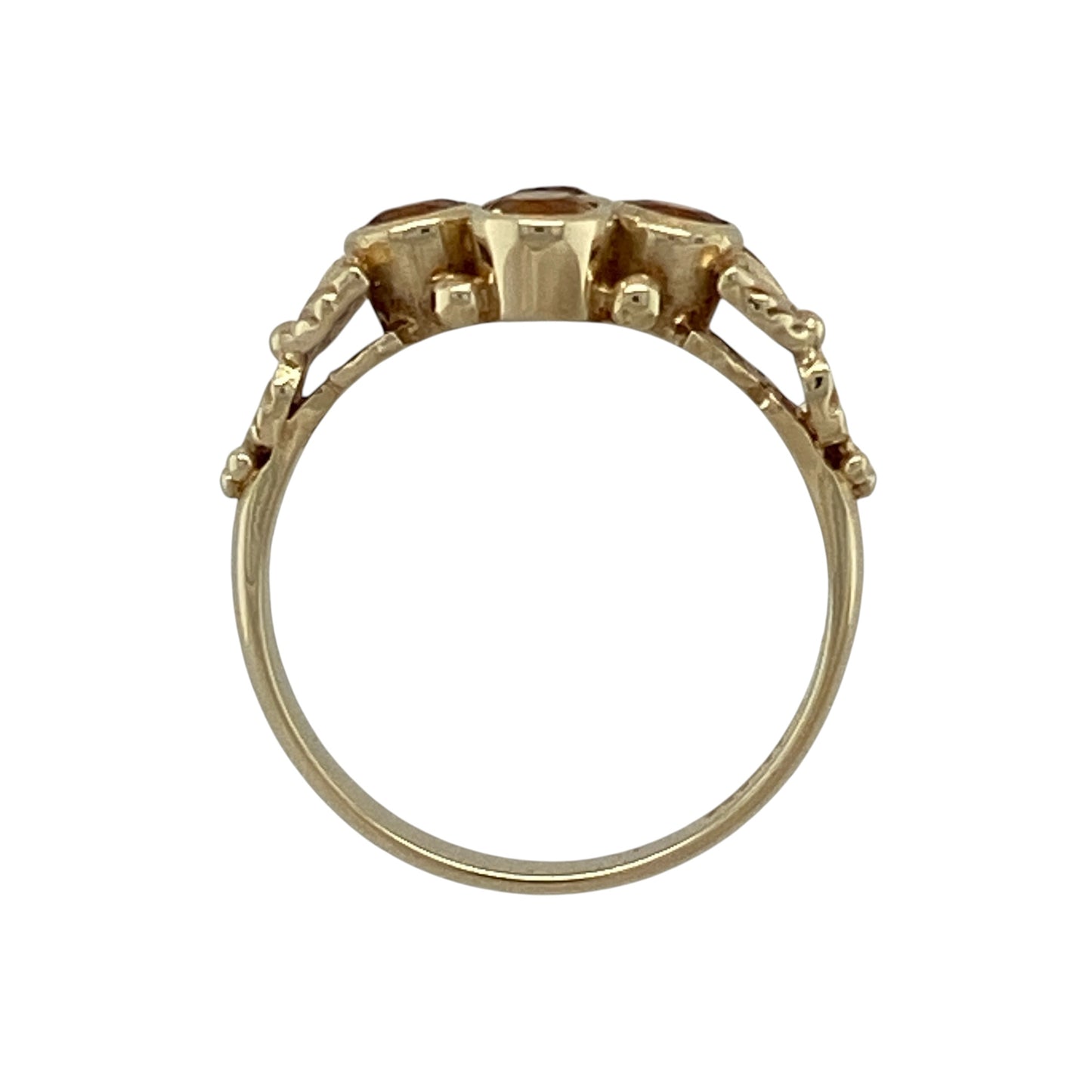 9ct Gold & Citrine Cluster Flower Ring
