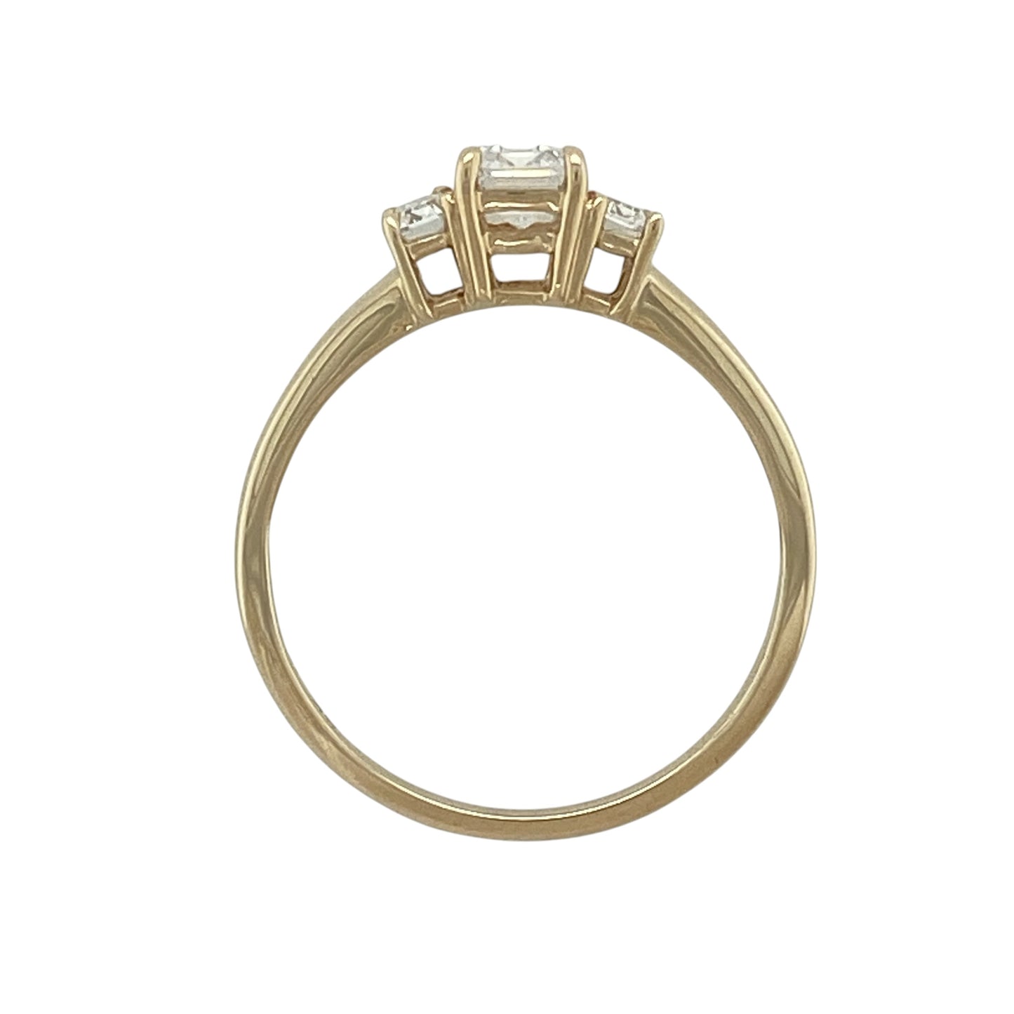 9ct Gold & Cubic Zirconia Trilogy Ring