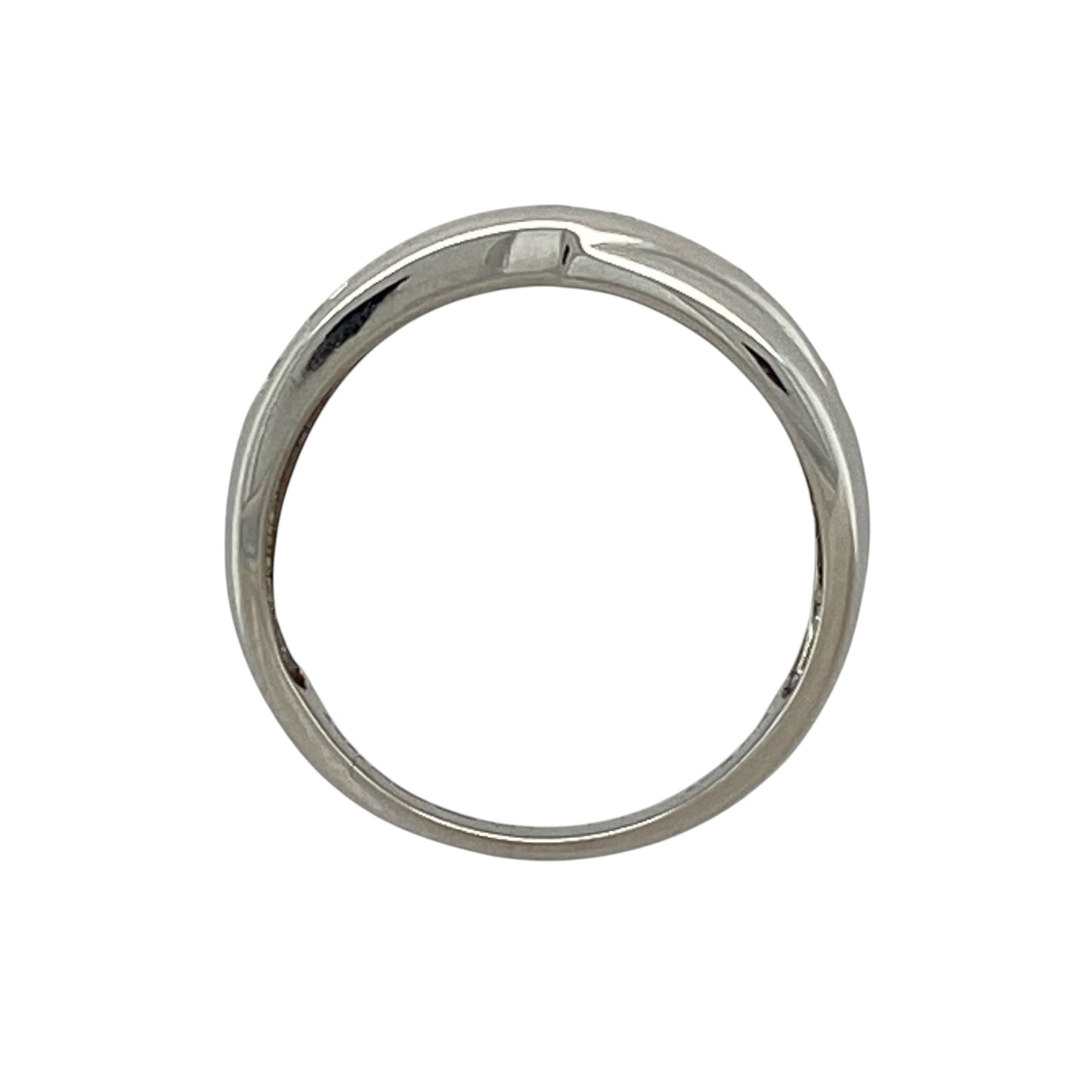 18ct White Gold & Diamond Crossover Band Ring