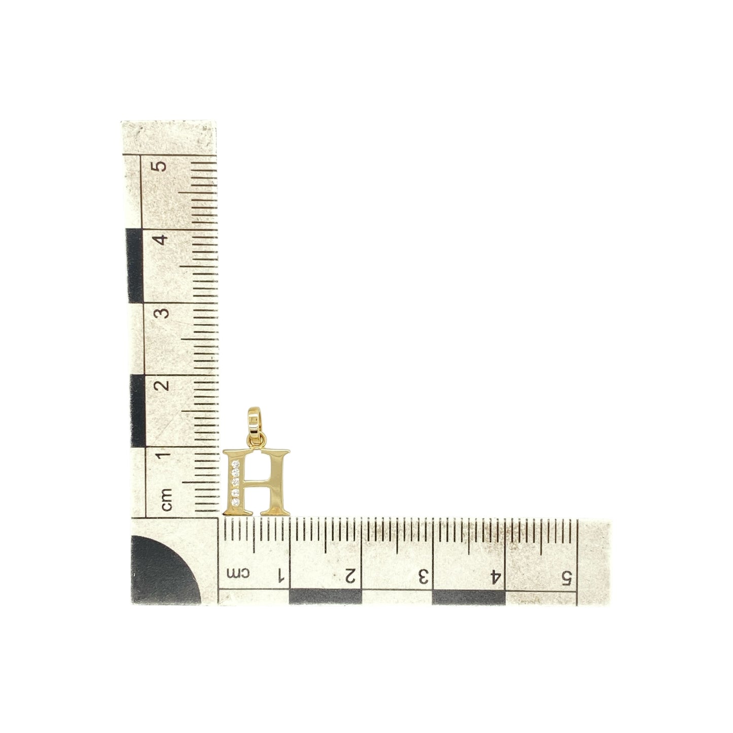 9ct Gold & Diamond Initial 'H' Pendant