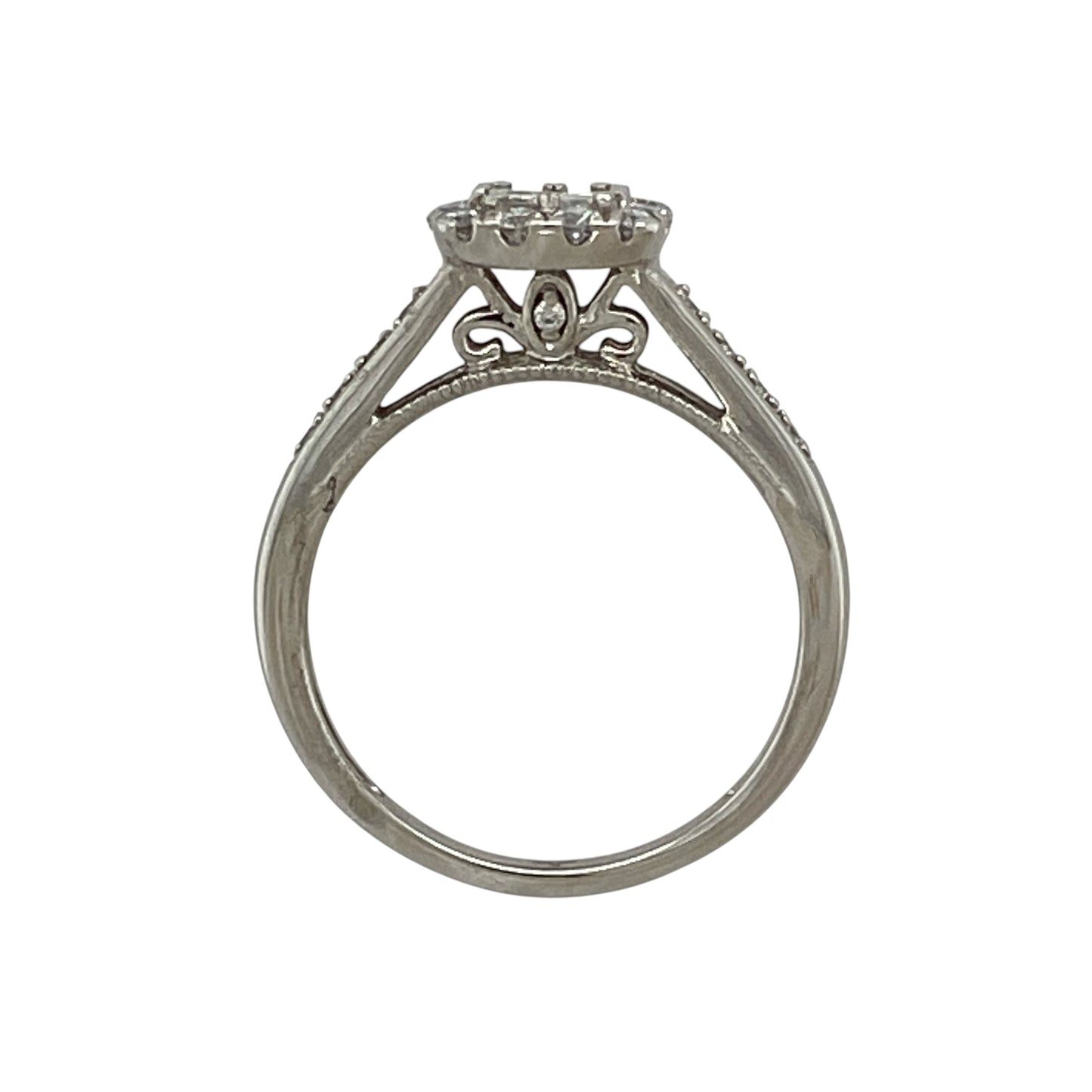 9ct White Gold & Diamond Cluster Ring