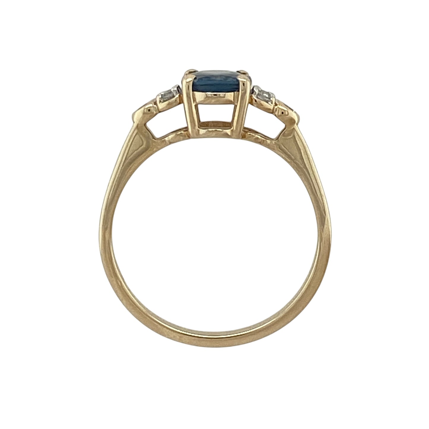 9ct Gold Sapphire & Cubic Zirconia Ring
