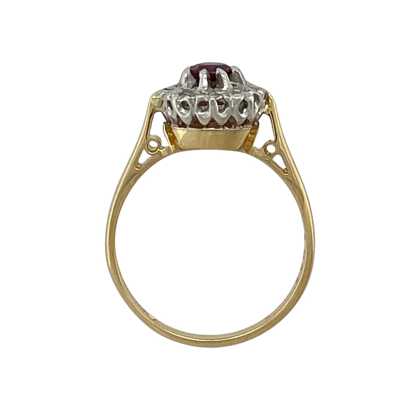 18ct Gold Diamond & Ruby Cluster Ring