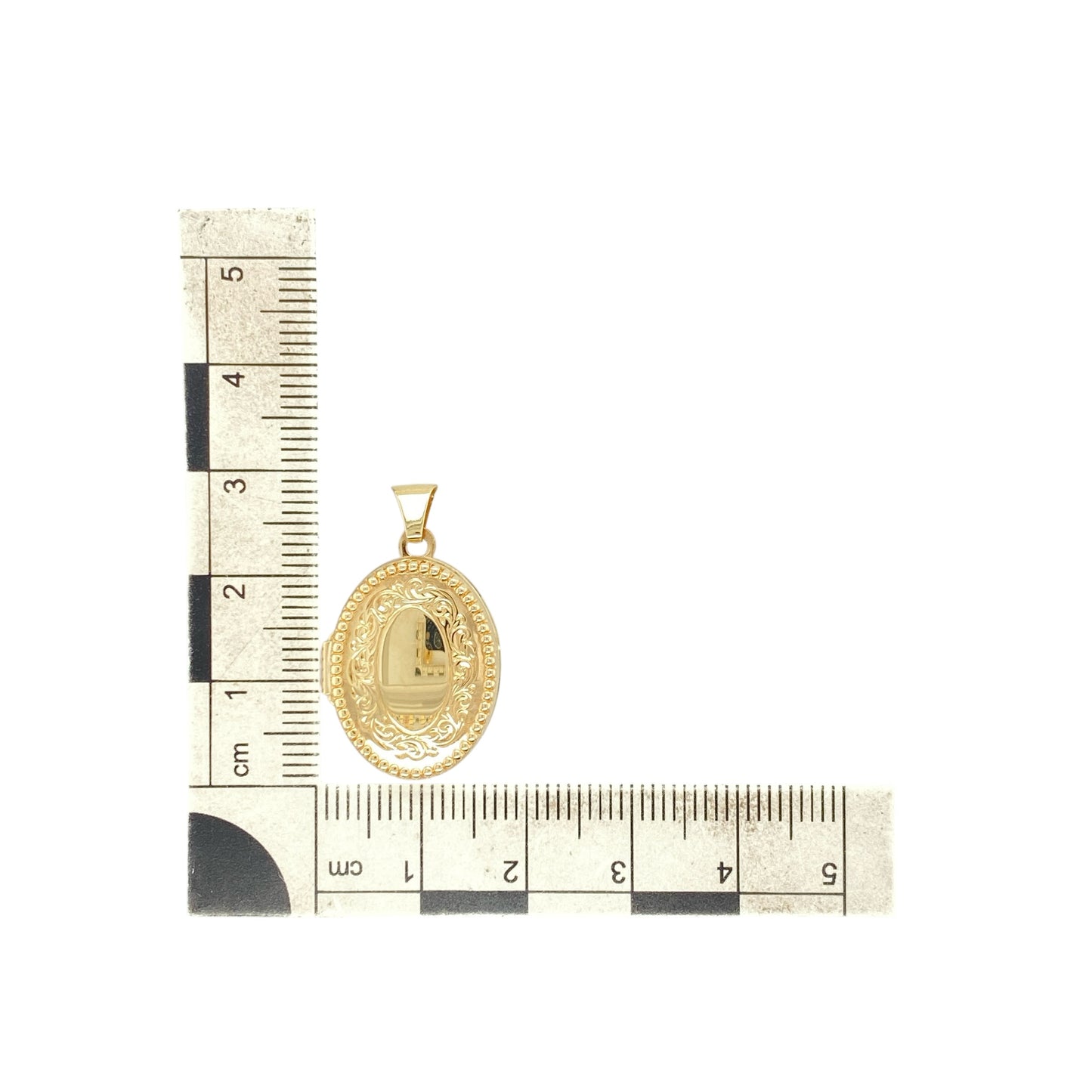 9ct Gold Patterned Oval Locket