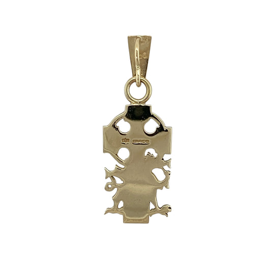 Add meaningful Welsh symbolism and traditional Celtic character to your jewellery collection with this pre-owned 9ct yellow gold Welsh Dragon Celtic Cross pendant, featuring a distinctive design with strong cultural appeal.
Design: The pendant showcases a traditional Celtic cross design enhanced with a Welsh Dragon motif, combining two recognisable symbols to create a distinctive and meaningful piece of jewellery with timeless character.
