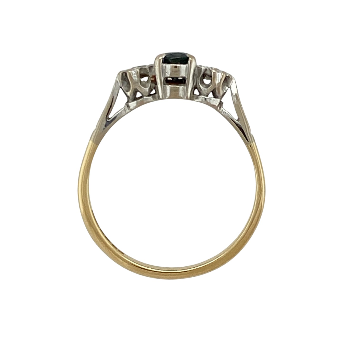 18ct Gold Diamond & Sapphire Trilogy Ring