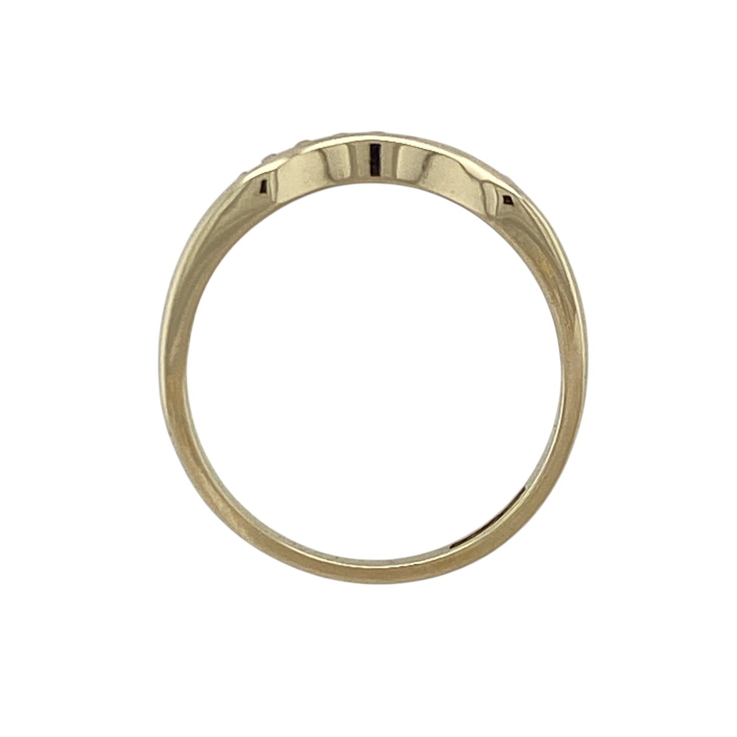 9ct Gold & Cubic Zirconia Wishbone Ring