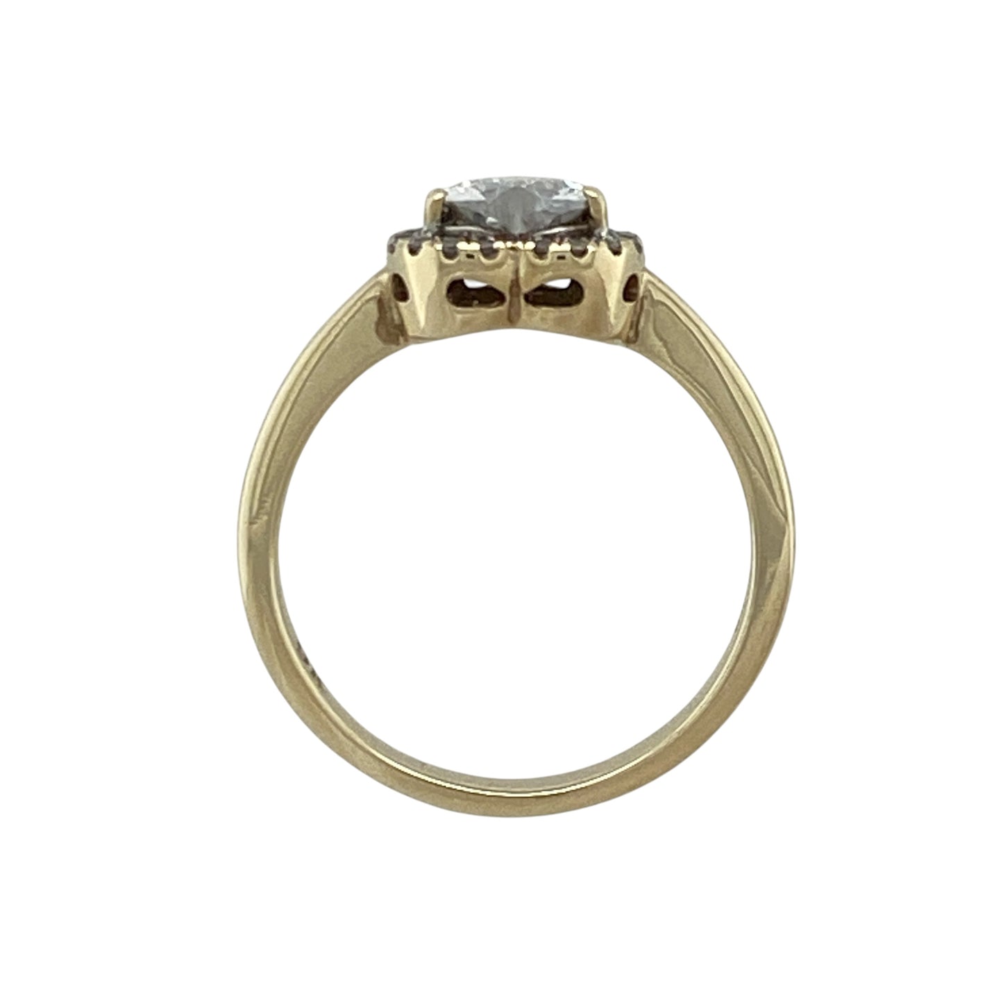 9ct Gold & Cubic Zirconia Heart Halo Cluster Ring