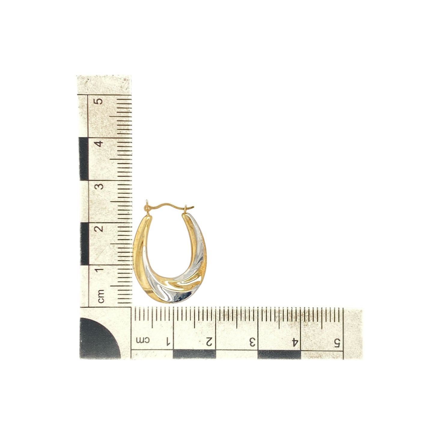 9ct Gold Twisted Oval Creole Earrings
