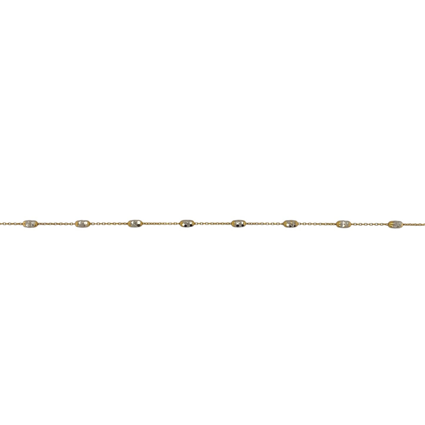 9ct Gold 7" Patterned Ball and Link Bracelet