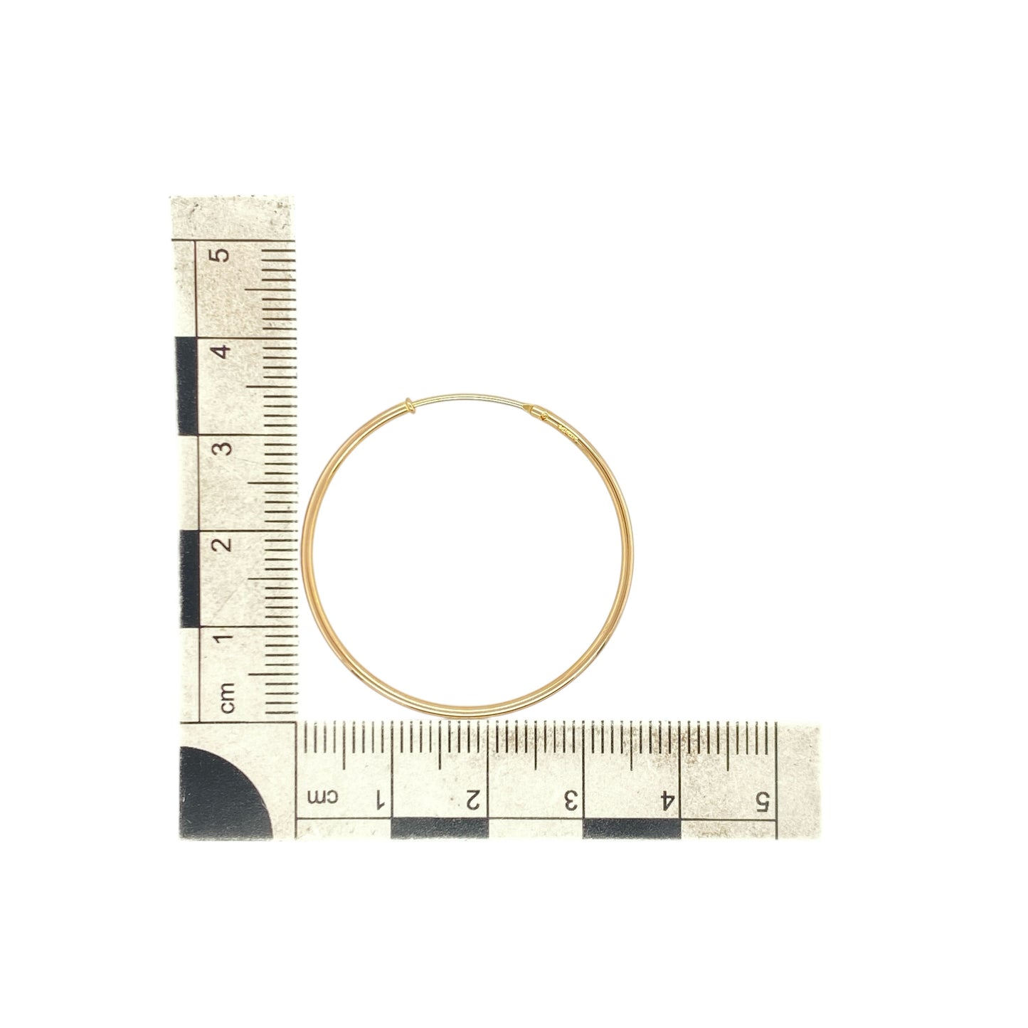 9ct Gold Plain Hoop Earrings