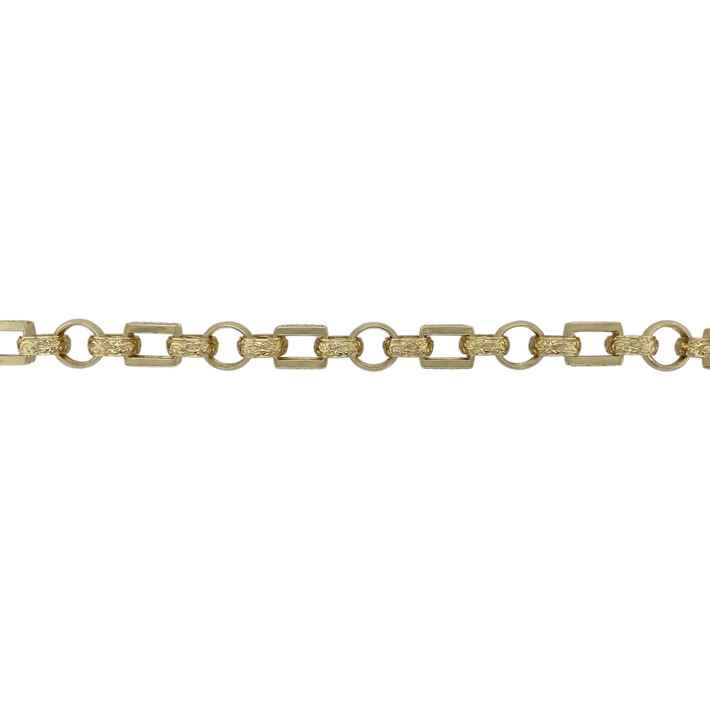 9ct Gold & Cubic Zirconia 8" Gypsy Style Link Bracelet