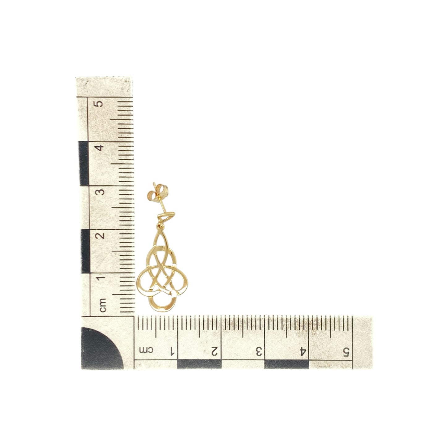9ct Gold Celtic Knot Drop Earrings