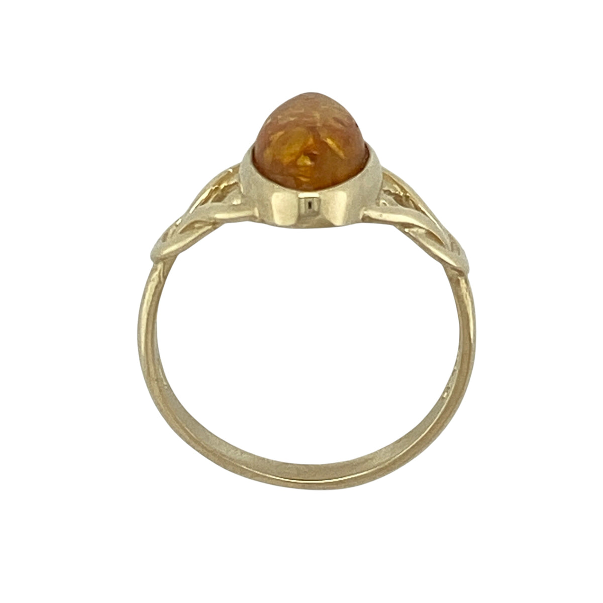 9ct Gold & Amber Ring
