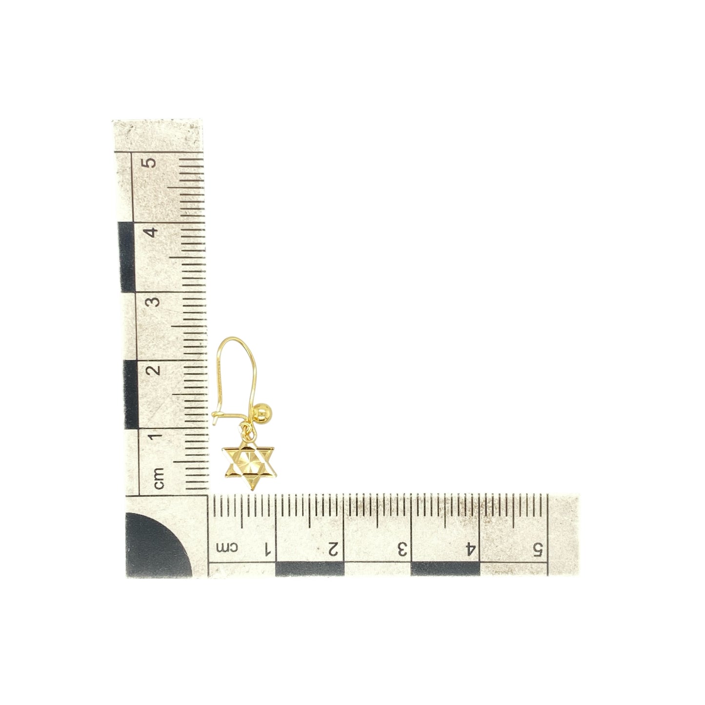 9ct Gold Star of David Drop Earrings
